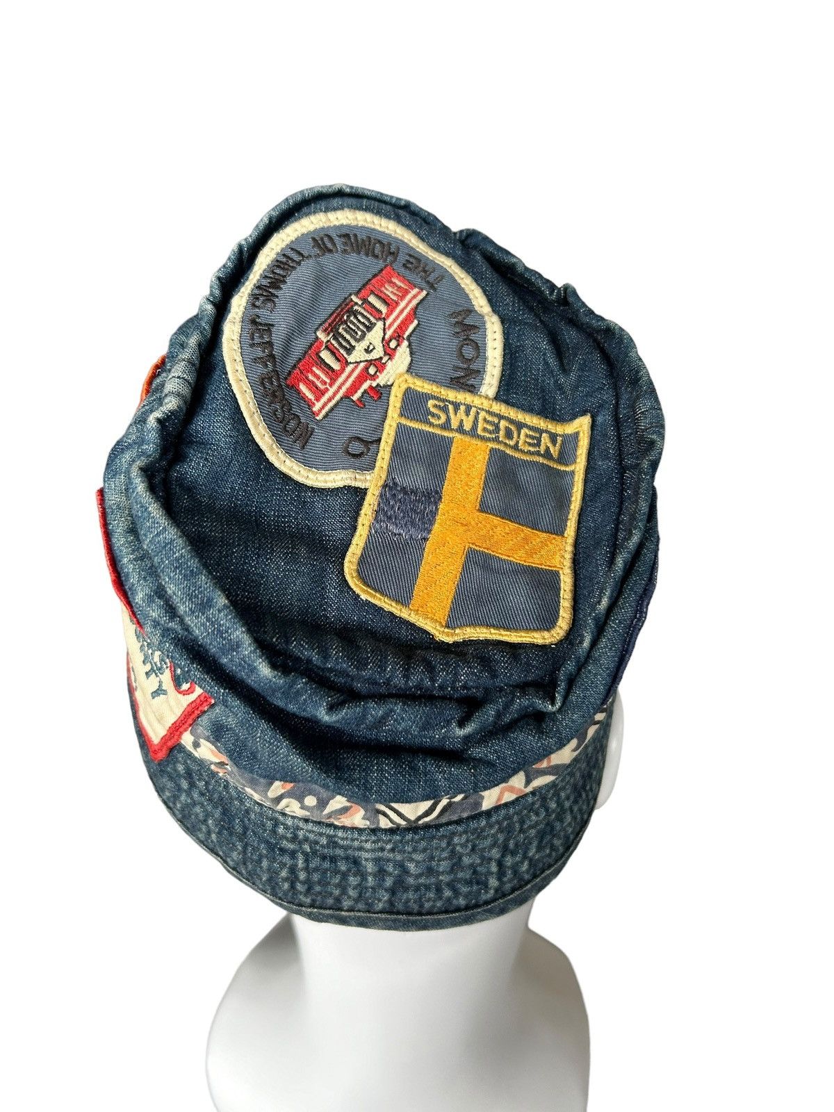 Japanese Brand × Kapital × Vintage DENIM DUNGAREE LOW BUCKET HATS VINTAGE RARE DESIGN ☠️🎌 Size ONE SIZE - 8 Thumbnail