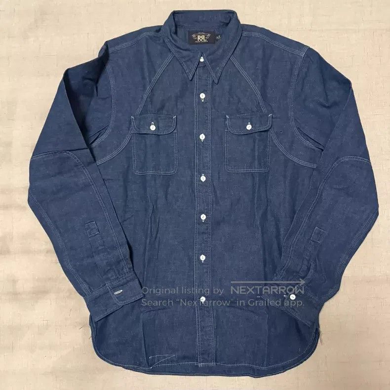 RRL Ralph Lauren RRL Ralph Lauren Old blue dye workwear shirt Size US M / EU 48-50 / 2 - 2 Thumbnail