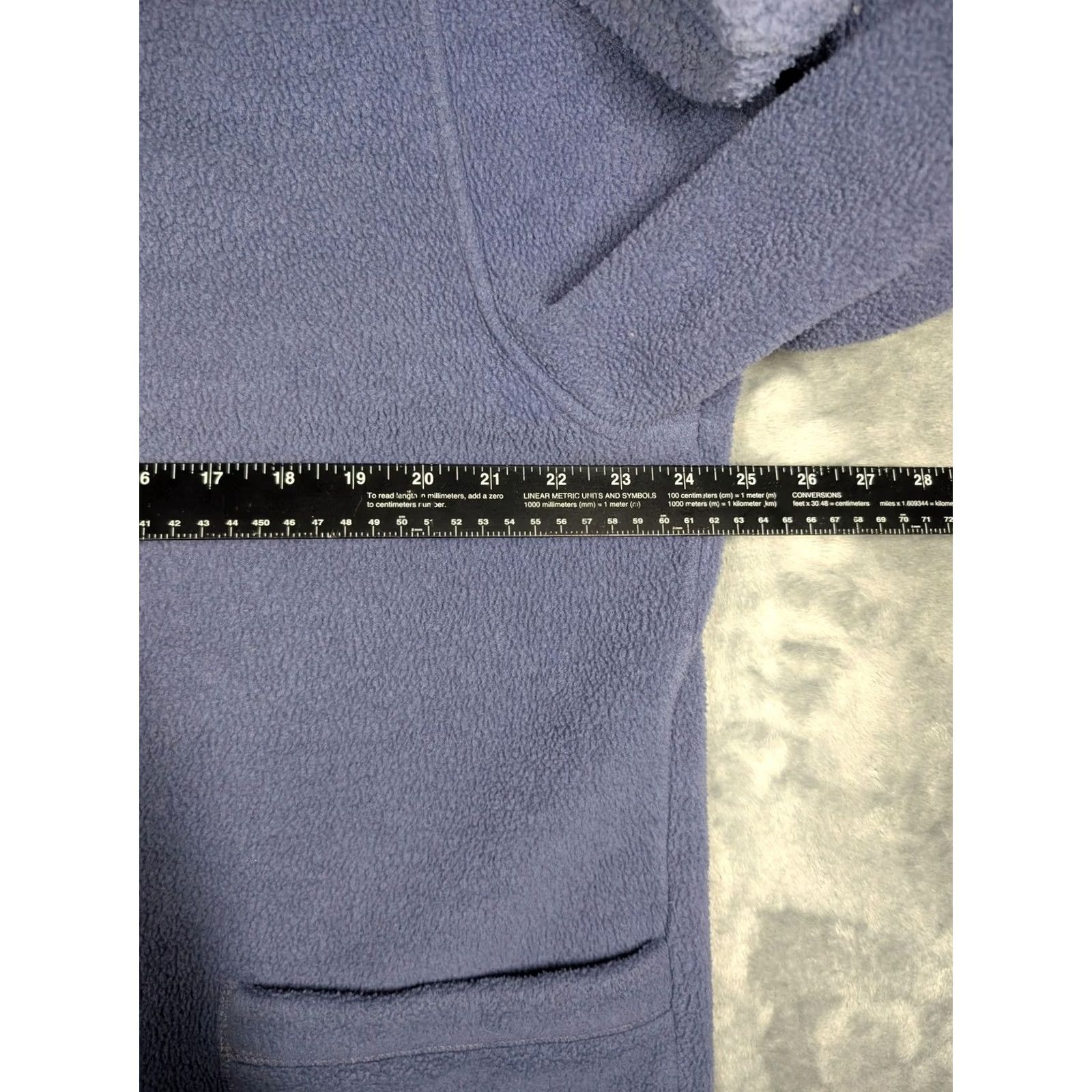 Vintage L.L.Bean Jacket Womens Large Blue Fleece Button Front Pockets Coat Size L / US 10 / IT 46 - 3 Thumbnail
