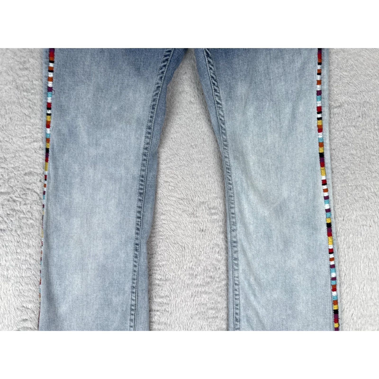 Cowgirl Tuff Co Rainbow Bootcut Jeans Womens 27 Blue Mid Rise Stretch 27x33