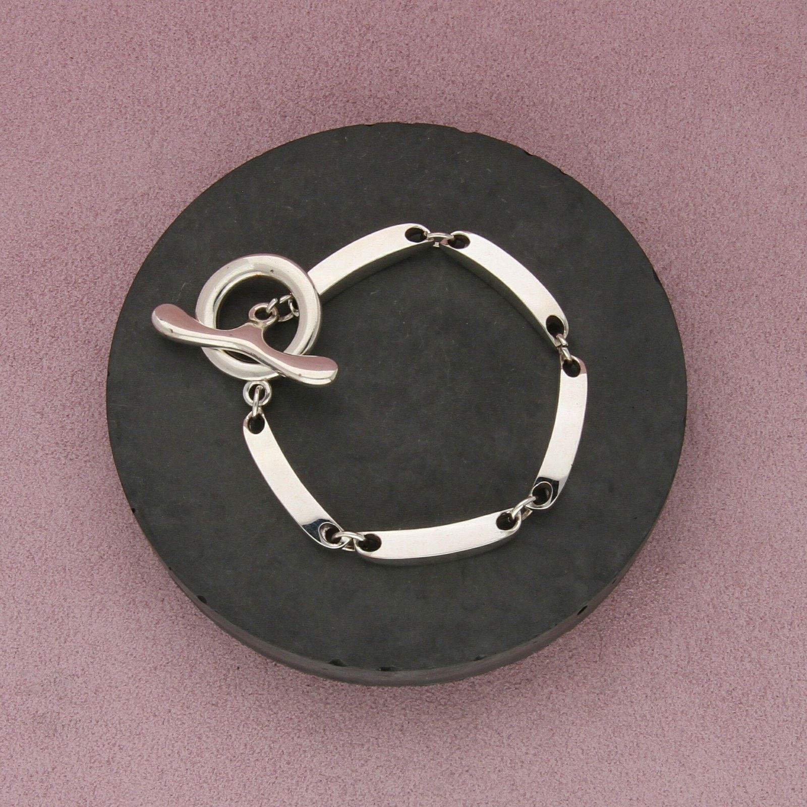 Sterling Silver sterling silver chunky bar link toggle bracelet size 6.25in Size ONE SIZE - 1 Thumbnail