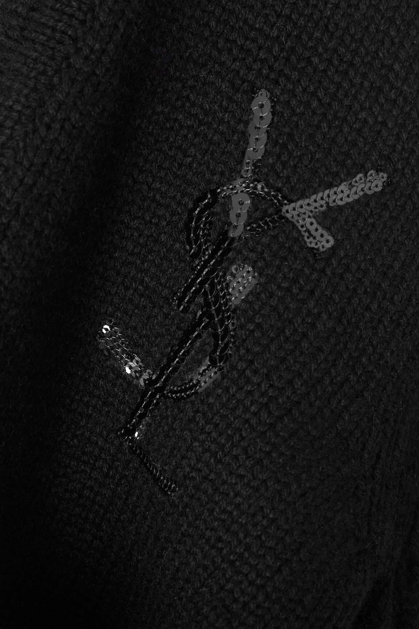 Saint Laurent Paris o1tr1nto0325 Embellished Cashmere Cardigan in Black Size S / US 4 / IT 40 - 5 Thumbnail