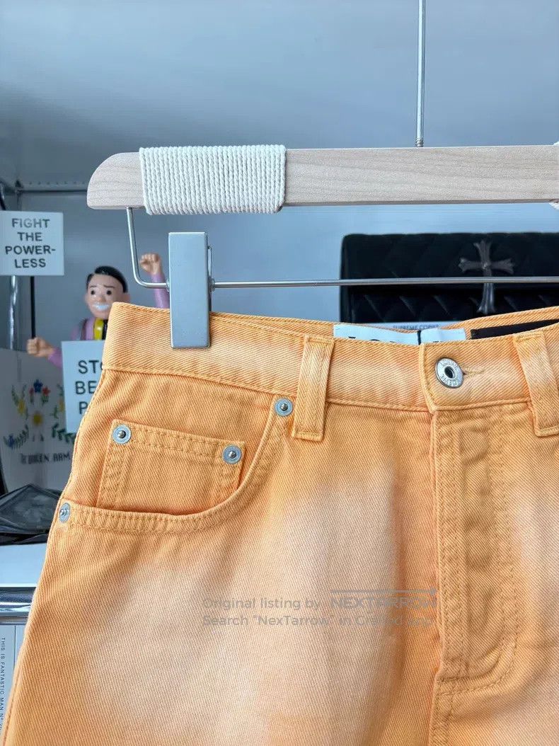 Loewe Loewe Fringed Denim Shorts with Gradual Color Change in Or Size 42" / US 20 - 2 Thumbnail