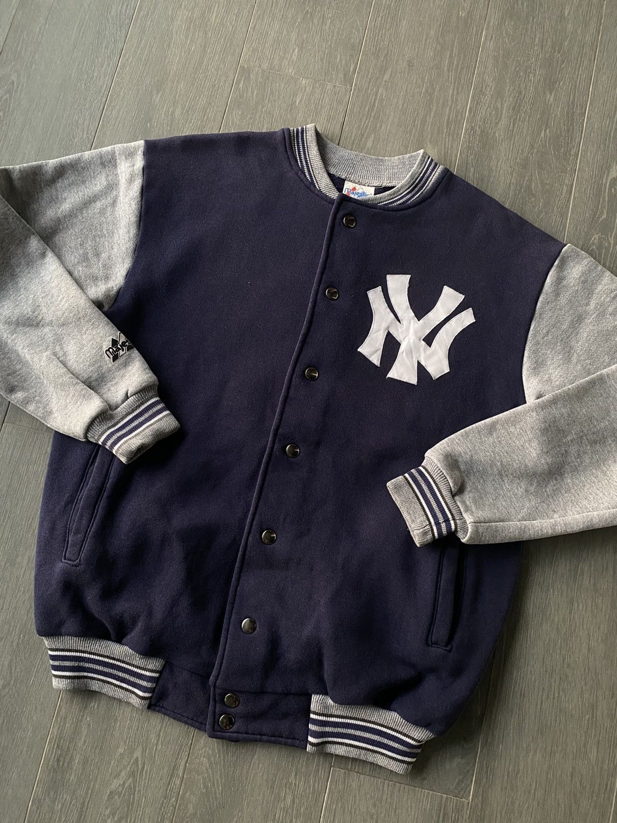 Majestic × New York Yankees × Vintage Vintage 90’s New York Yankees Bomber Jacket Size US M / EU 48-50 / 2 - 2 Thumbnail