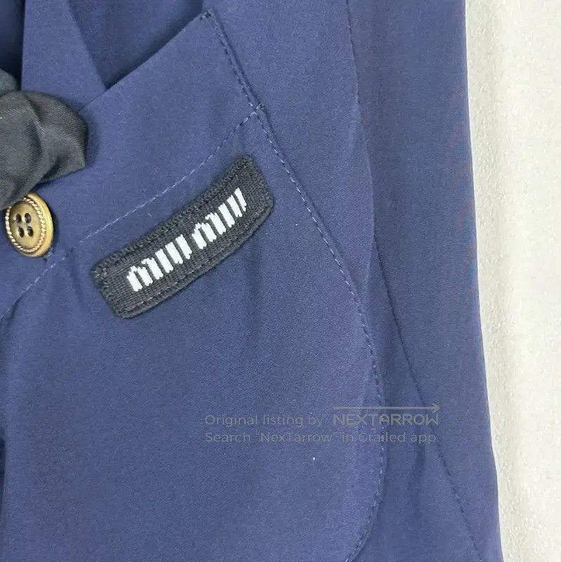 Miu Miu Miu Miu Navy Silk Women's T-Shirt Size S . Size XS / US 0-2 / IT 36-38 - 4 Thumbnail