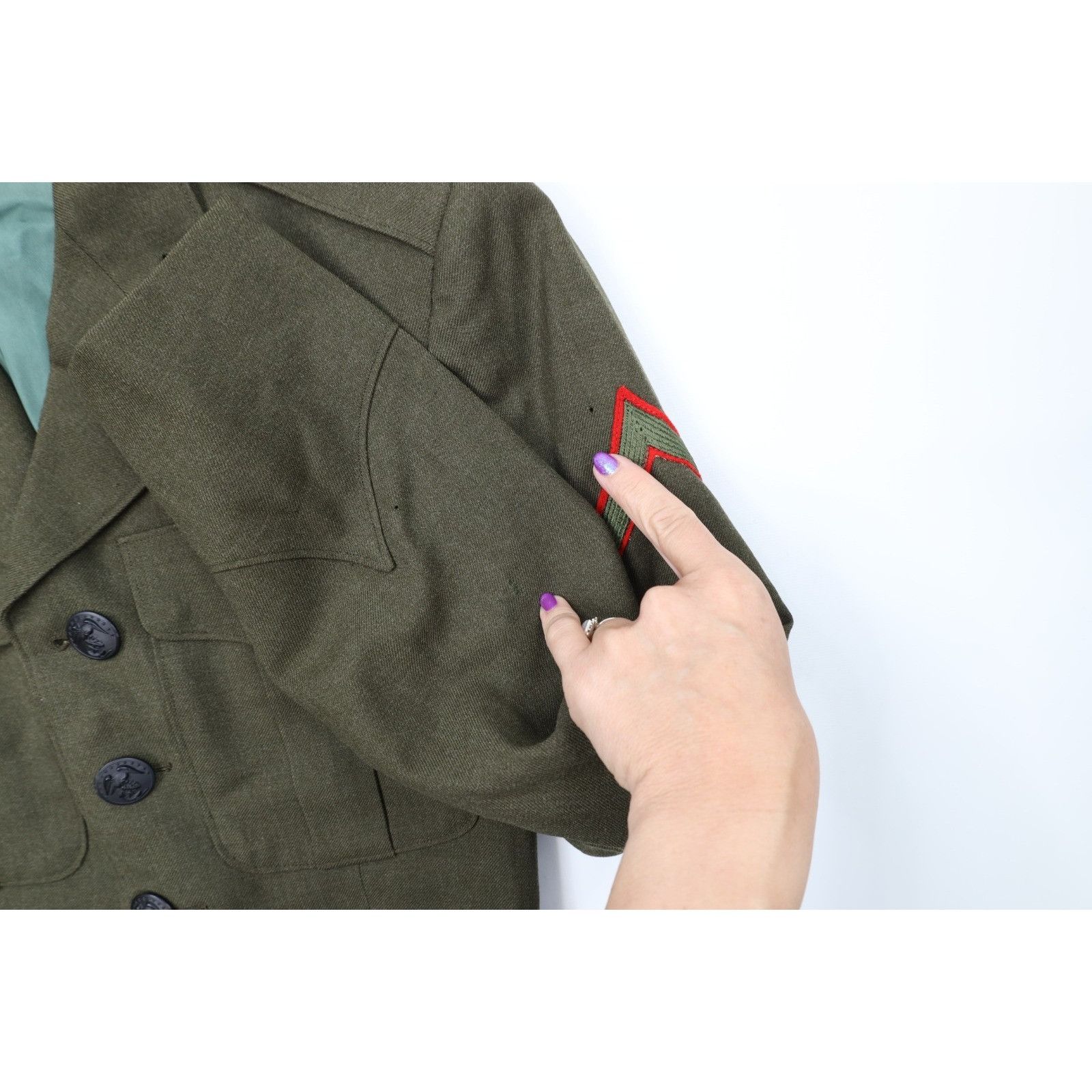 Vintage Vintage 60s Vietnam War Marines USMC Wool Suit Size 36R - 5 Thumbnail