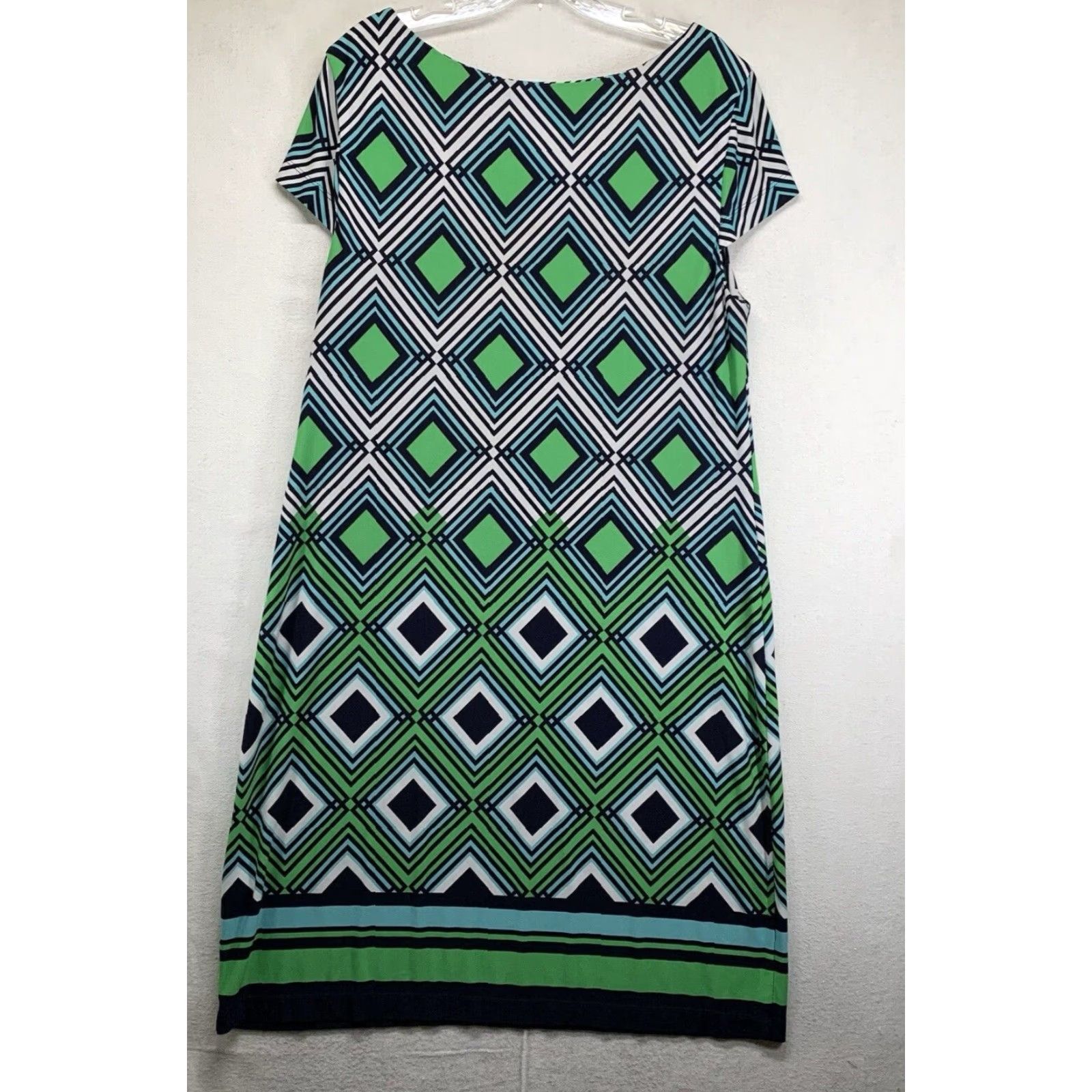 Vintage Jessica Howard Dress Women’s XL All Over Geometrical Print Retro 60s 70s Stretch Size XL / US 12-14 / IT 48-50 - 2 Thumbnail