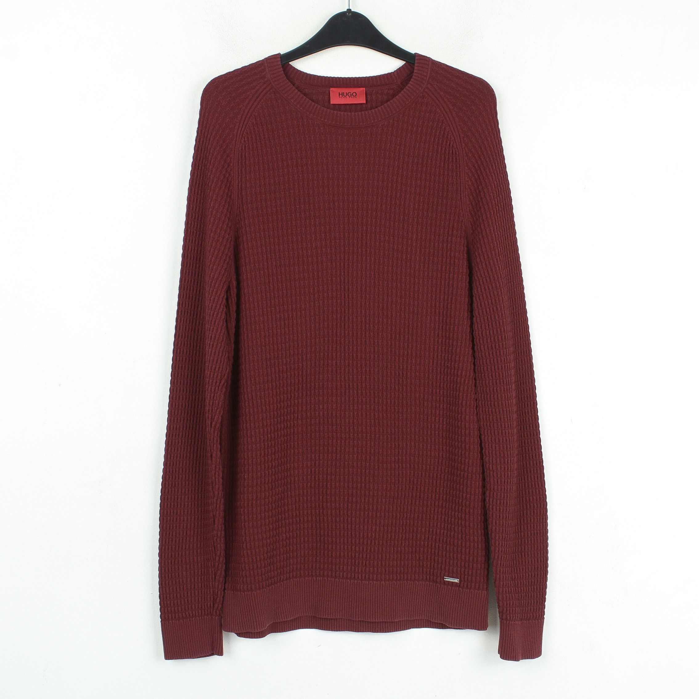 Hugo Boss Men Waffle Knit Cotton Sweater Red Label Pullover Jumper Top Size US M / EU 48-50 / 2 - 1 Thumbnail