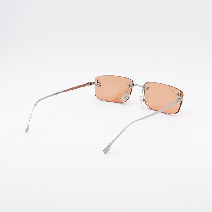 Fendi Fendi FE4172US 16J Sunglasses Silver Rectangle Frame, Red Size ONE SIZE - 4 Thumbnail