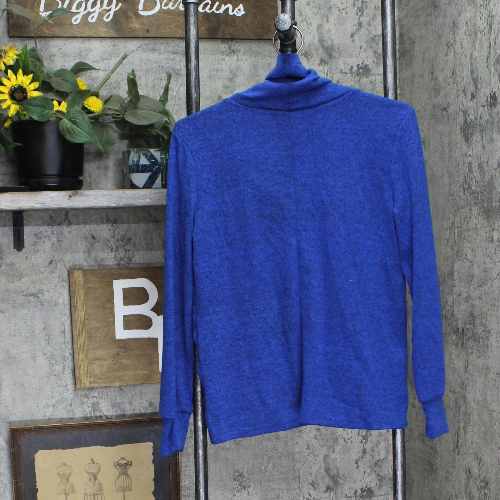Other Ny Collection Petites Cowl Neck Button-Up Sweater Blue PS Size S / US 4 / IT 40 - 2 Thumbnail