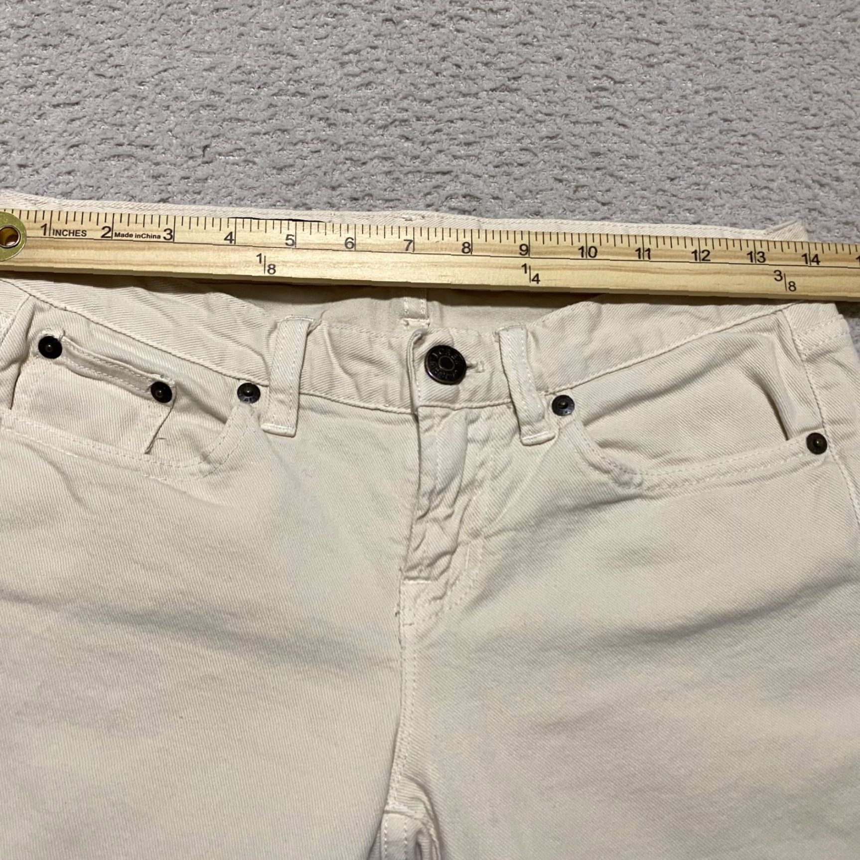J.Crew J.CREW Jeans Womens 27 Beige Denim Light Wash Toothpick Skinny Low Rise 5-Pocket Regular Cap Rise Women Jeans - 90s? Size 27" / US 4 / IT 40 - 5 Thumbnail