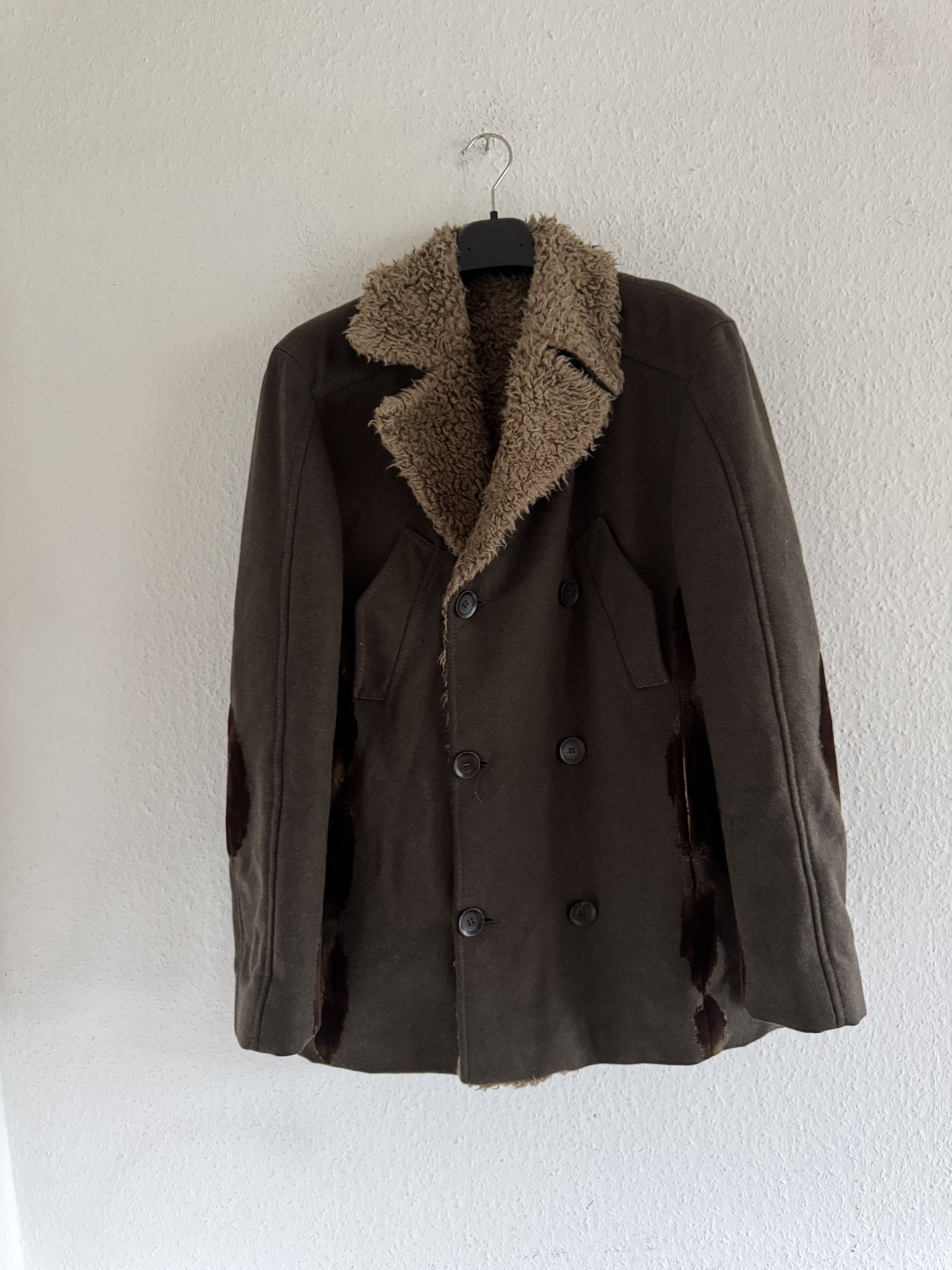 Just Cavalli Decorated Faux Fur Patch Wool Coat Size US XL / EU 56 / 4 - 3 Thumbnail