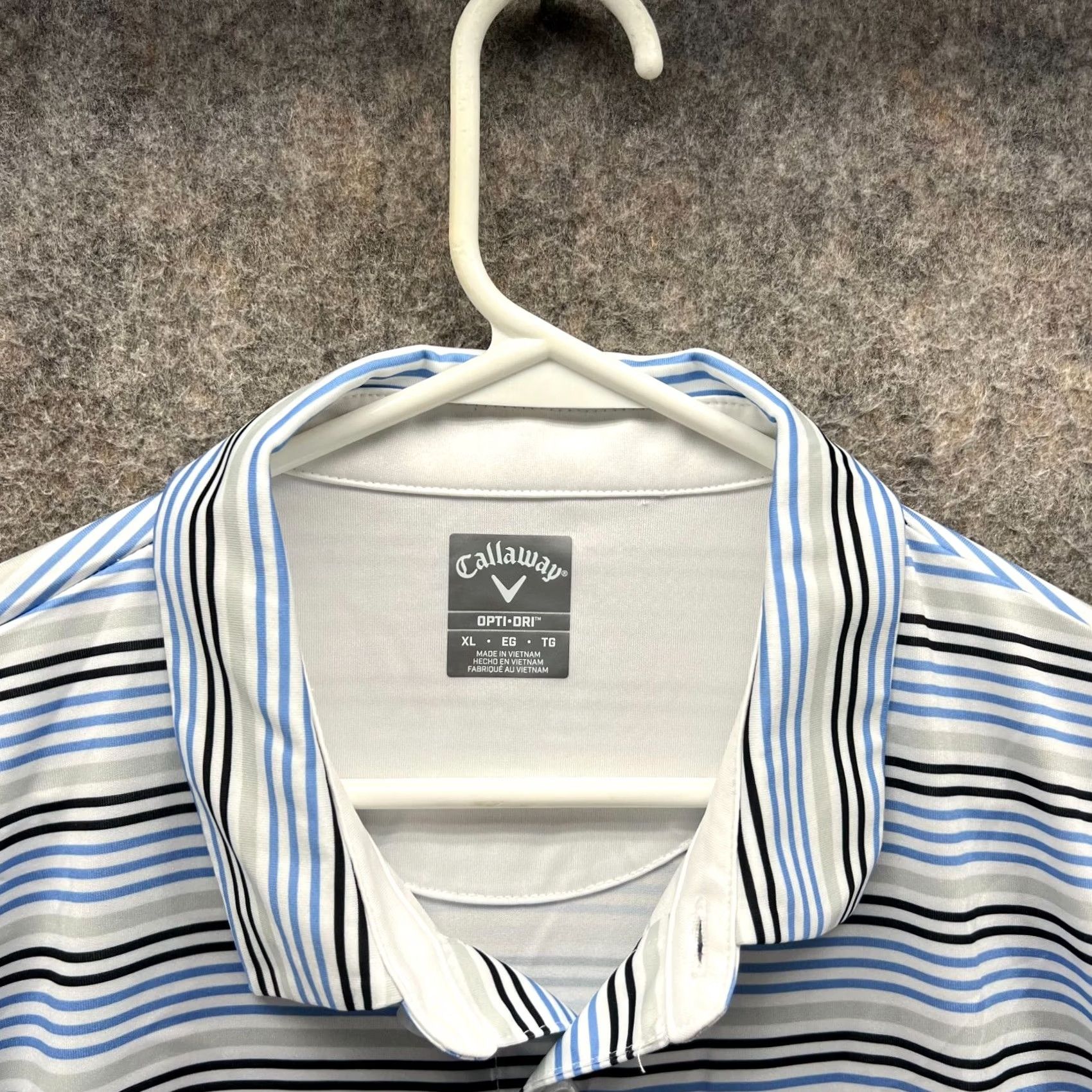 Callaway VINTAGE Callaway Polo Shirt Men XL Blue Striped Opti Dri Polyester Golf Shirt Size US XL / EU 56 / 4 - 5 Thumbnail