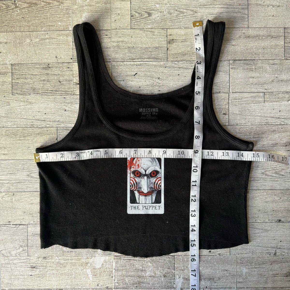 Mossimo The Puppet, Jigsaw/Tarot, Halloween Theme, Cropped Tank Top Size M / US 6-8 / IT 42-44 - 8 Thumbnail