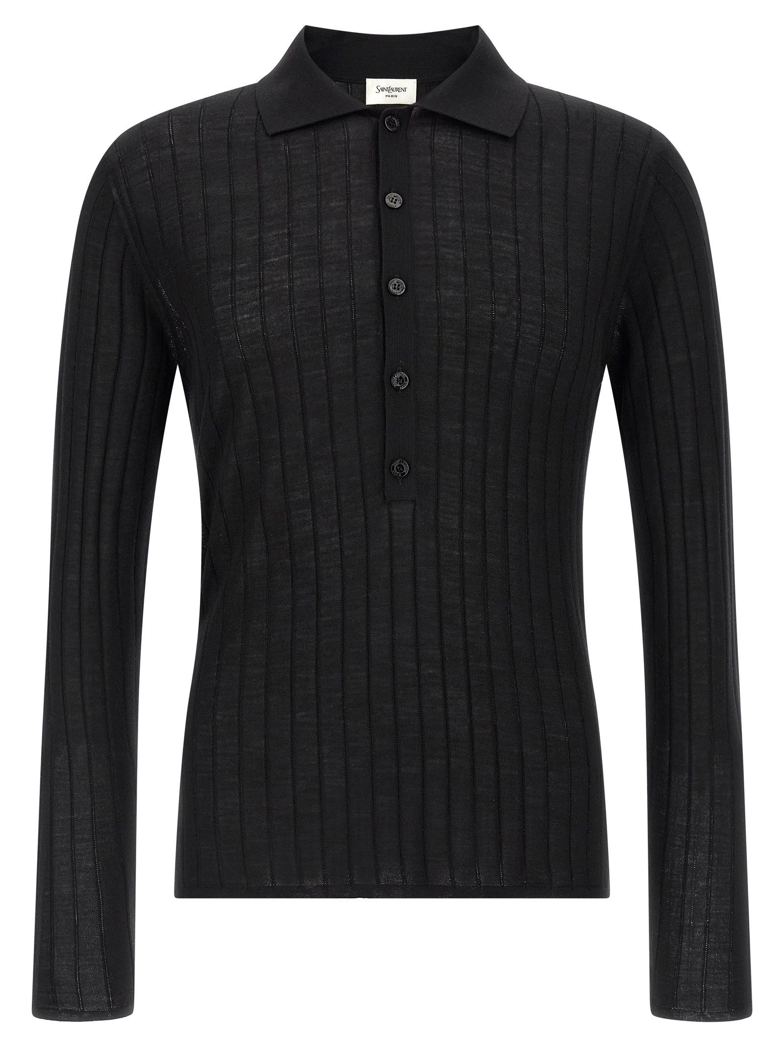 Saint Laurent Paris Pointelle Wool Polo Shirt Size US L / EU 52-54 / 3 - 1 Thumbnail