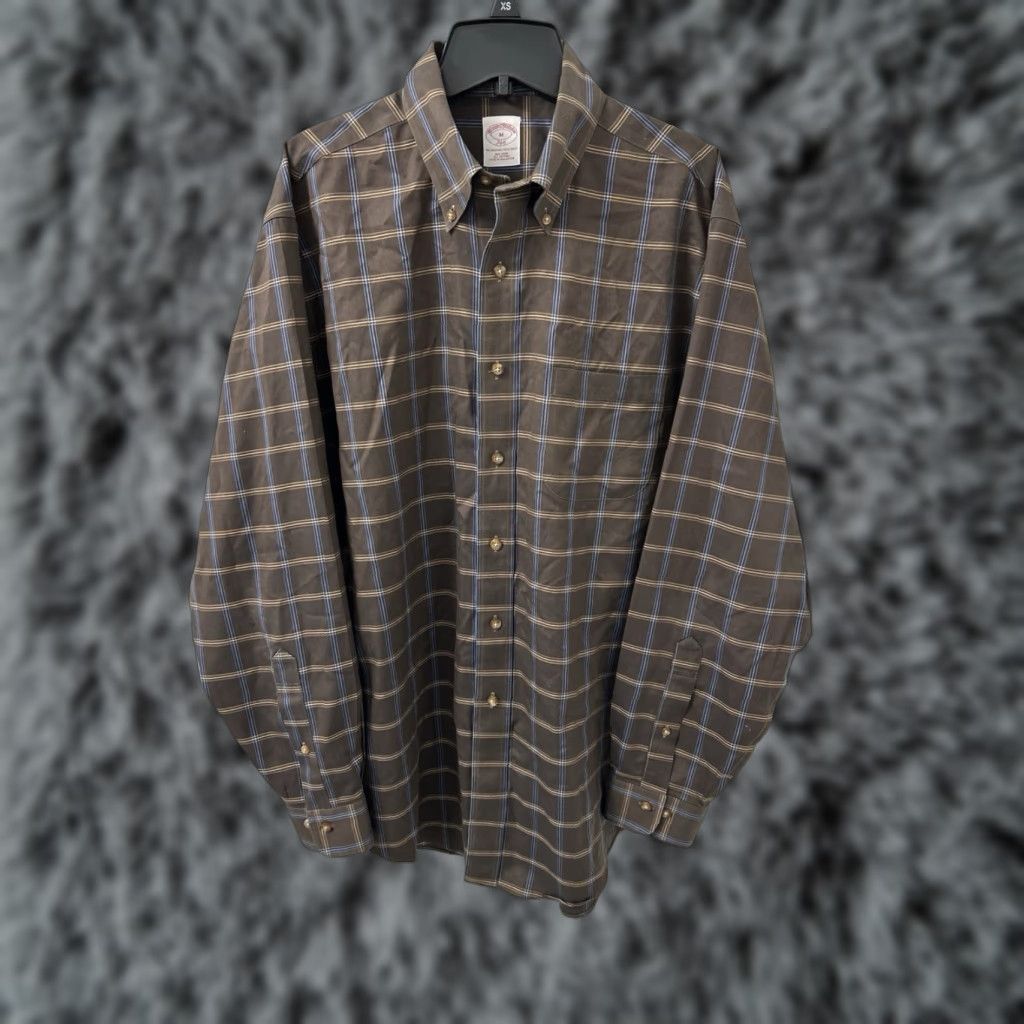 Brooks Brothers Brooks Brothers Original Polo Shirt Mens M Brown Plaid Button-Down 346 L/S Size US M / EU 48-50 / 2 - 1 Thumbnail