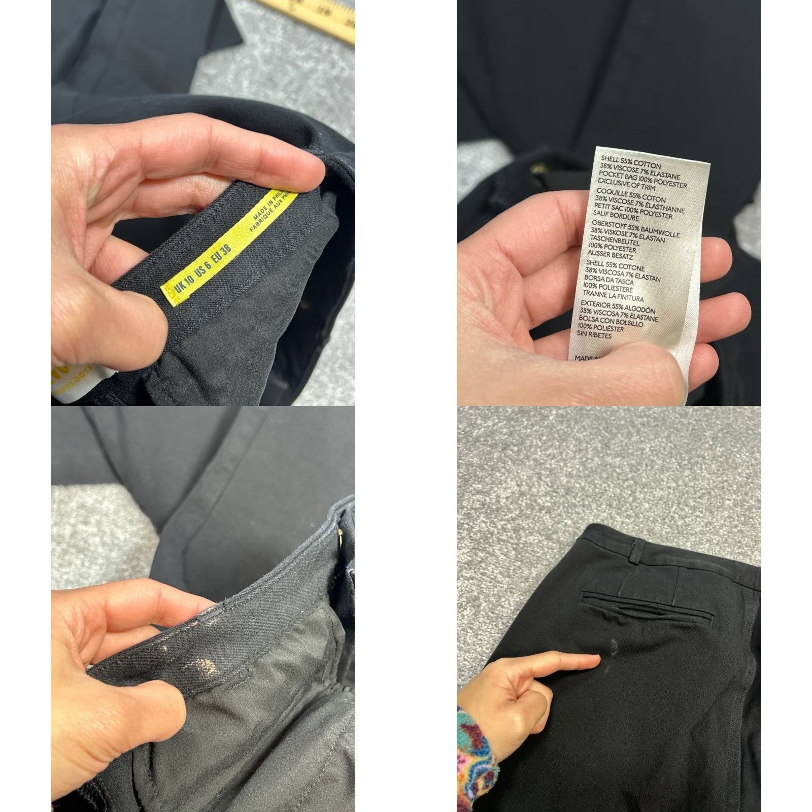 Anthropologie Maeve Anthropologie Flare Pants Womens 6 Black Cotton Stretch Athleisure Wide Leg Casual Pockets Zipper Button Regular Inseam 29.5 in Modern Size 28" / US 6 / IT 42 - 8 Thumbnail