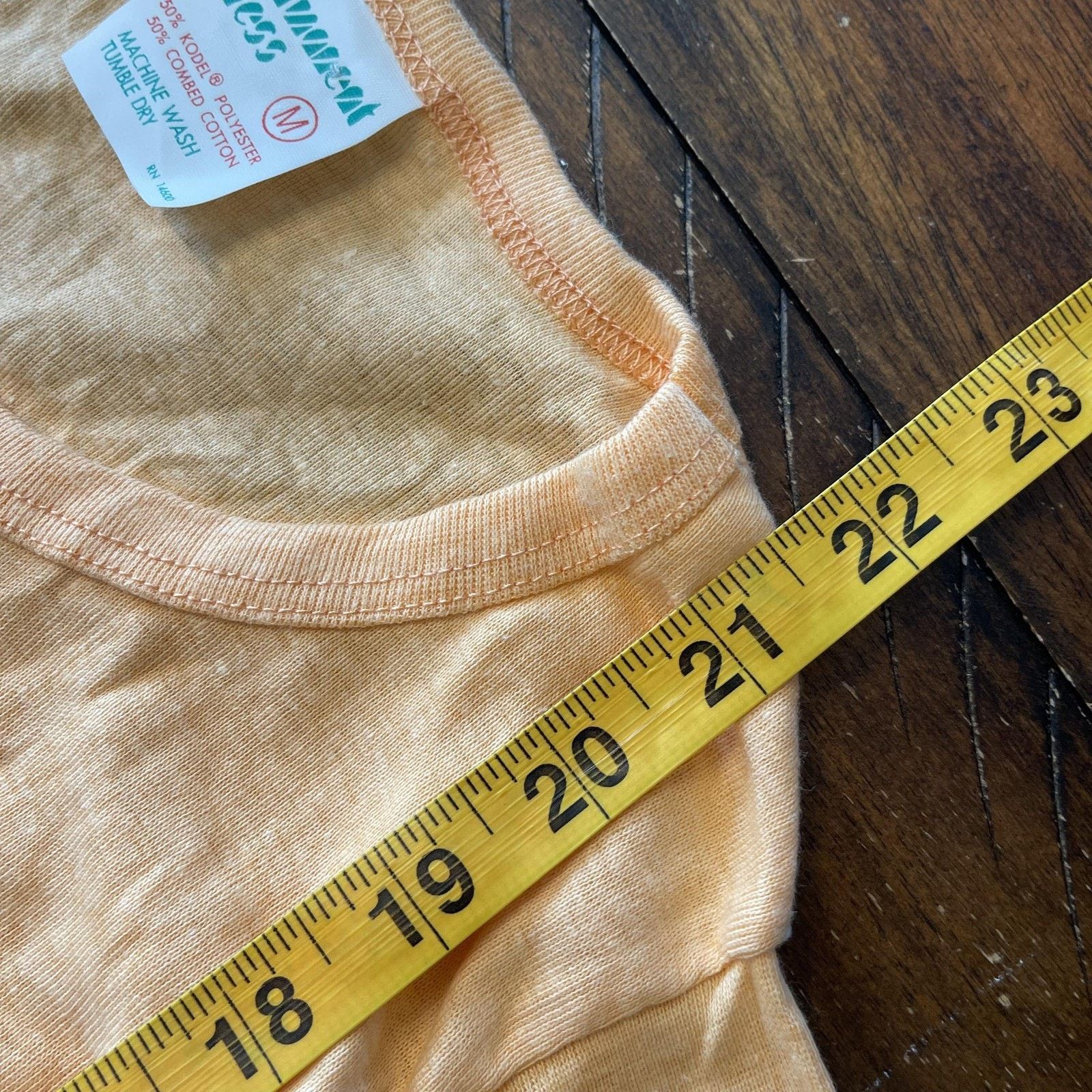 Vintage Permanent Press Shirt Womens M Peach Orange Soft Crewneck Size M / US 6-8 / IT 42-44 - 7 Thumbnail