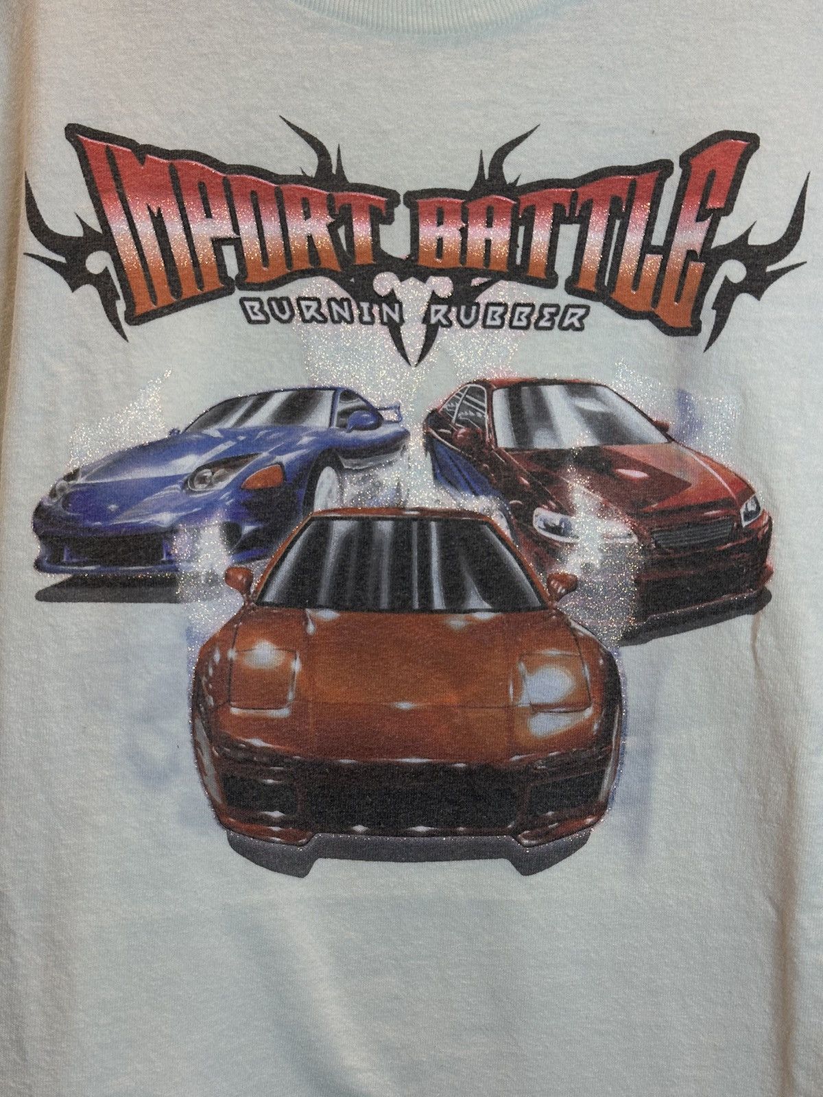 Mad Engine × Vintage *RARE* Vintage Import Battle Burnin Rubber Car Race T-Shirt Size US S / EU 44-46 / 1 - 2 Thumbnail