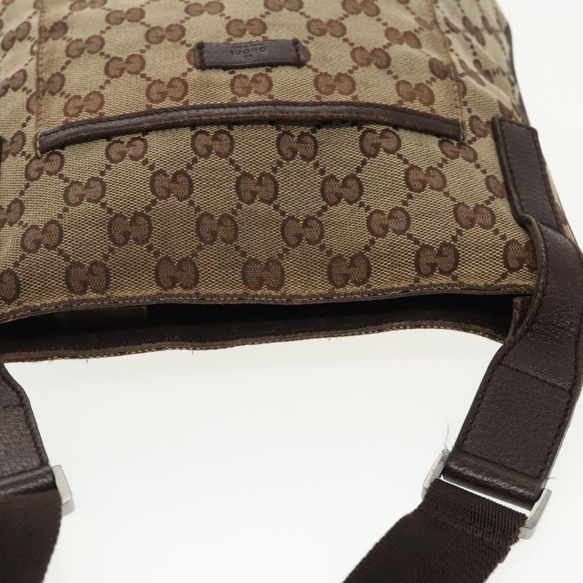Gucci GUCCI GG Canvas Shoulder Bag Beige Dark Brown Silver Size ONE SIZE - 6 Thumbnail