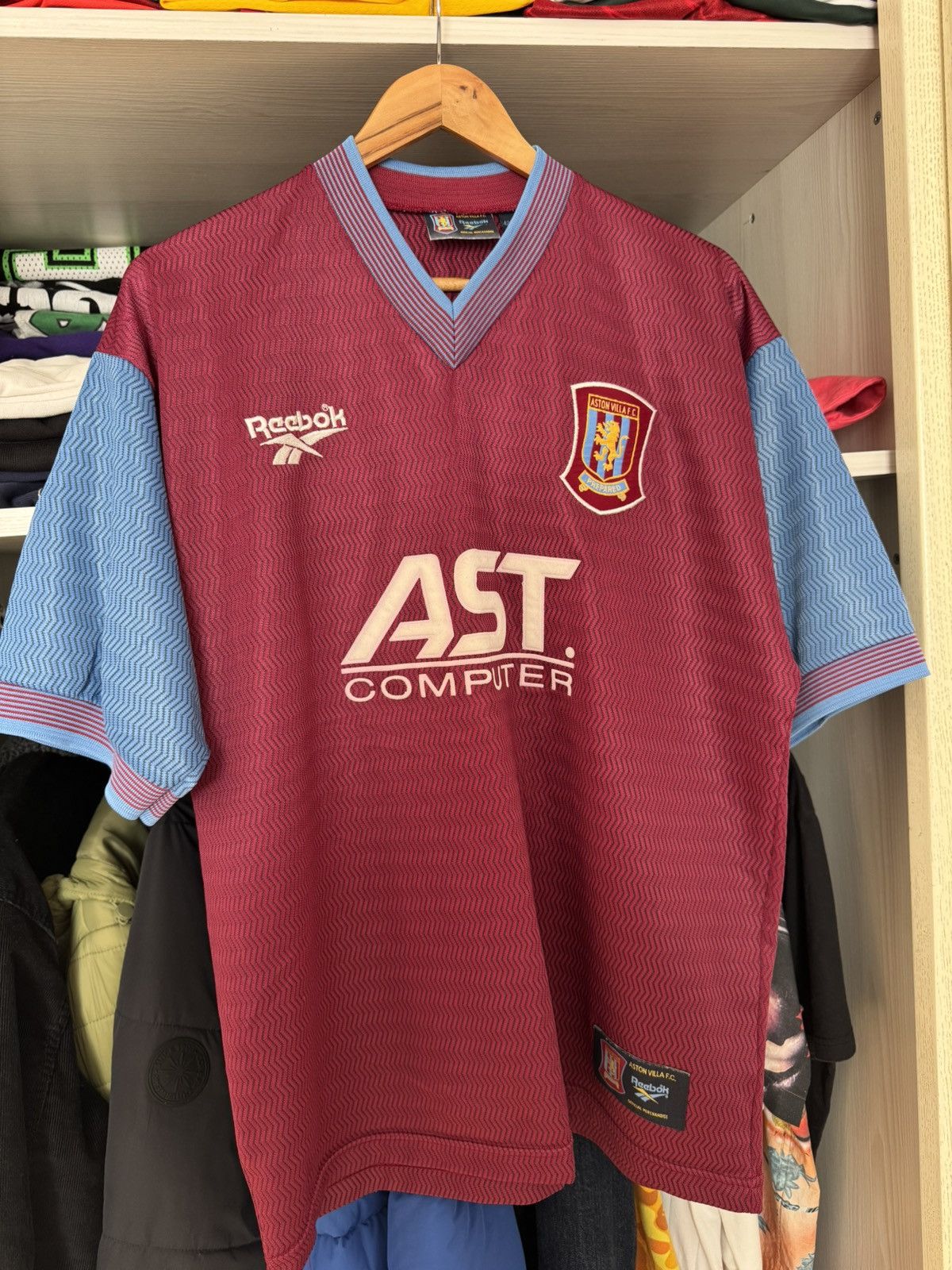 Reebok Vintage Aston Villa 1997-1998 Home Soccer Jersey Kit Shirt Size US L / EU 52-54 / 3 - 3 Thumbnail