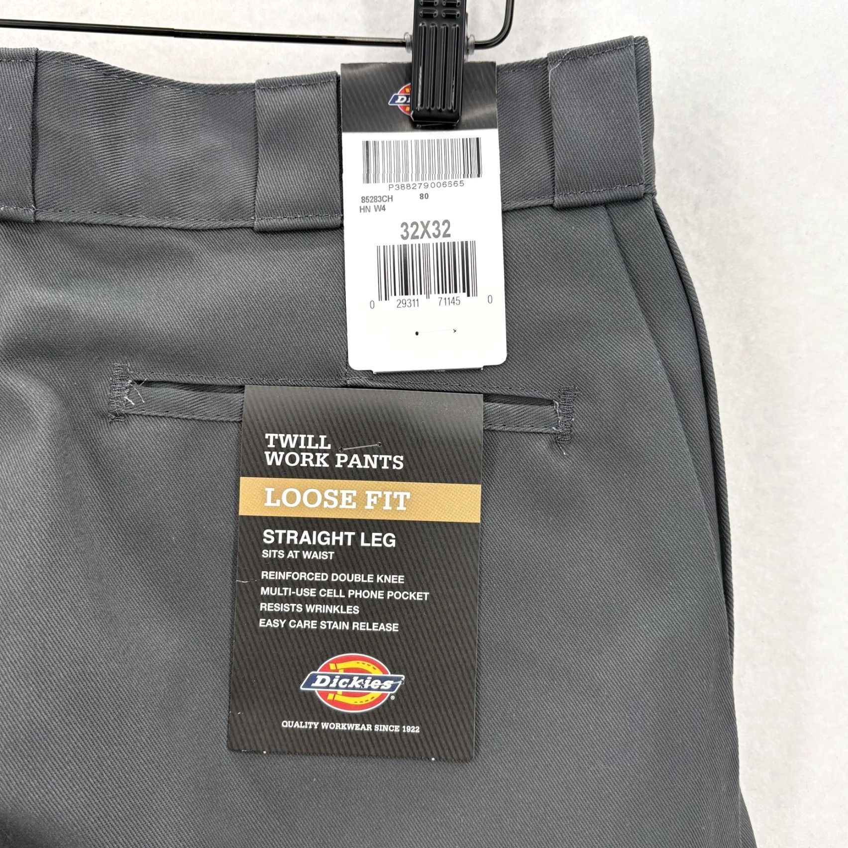 Dickies Dickies Twill Work Pants Mens 32x32 Gray Loose Fit Straight Leg Double Knee NWT Size US 32 / EU 48 - 2 Thumbnail