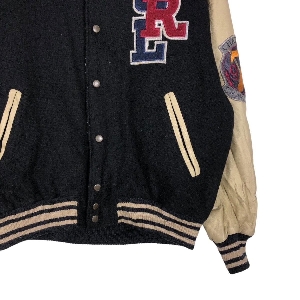 Chaps Ralph Lauren 🔥VINTAGE JUMPER VARSITY LEATHER JACKET CHAPS RALPH LAUREN Size US L / EU 52-54 / 3 - 7 Thumbnail