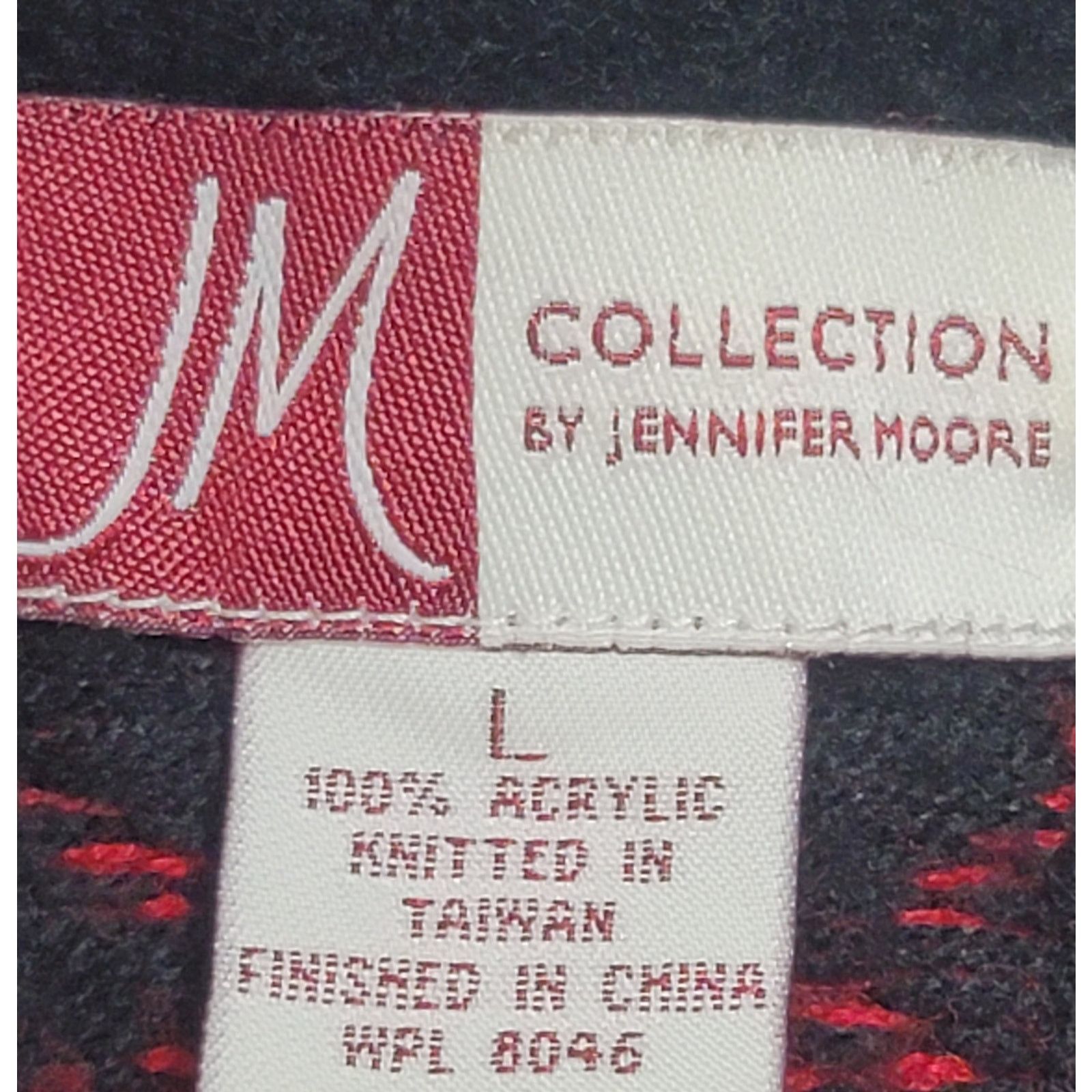 Other VTG JM Collection Black Red Embroidered Floral Sweater Large Size L / US 10 / IT 46 - 4 Thumbnail