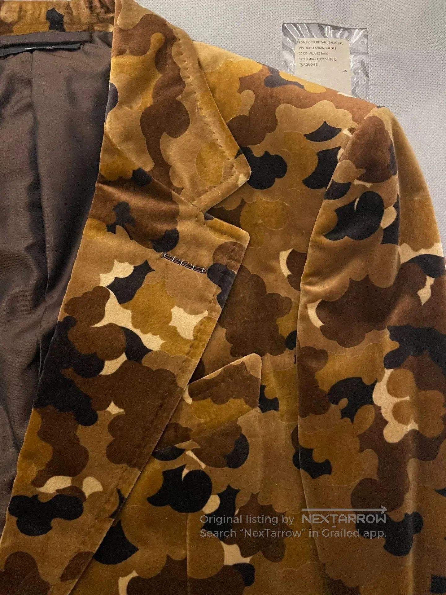 Tom Ford Tom Ford Velvet Camouflage Jacket. Size L / US 10 / IT 46 - 3 Thumbnail