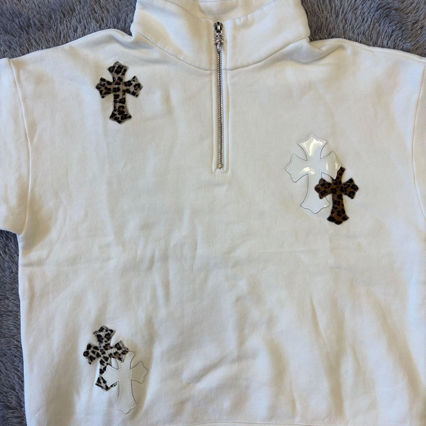 Chrome Hearts CHROME HEARTS CHEETAH WHITE PATCH QUARTER ZIP Size S Size US S / EU 44-46 / 1 - 4 Thumbnail