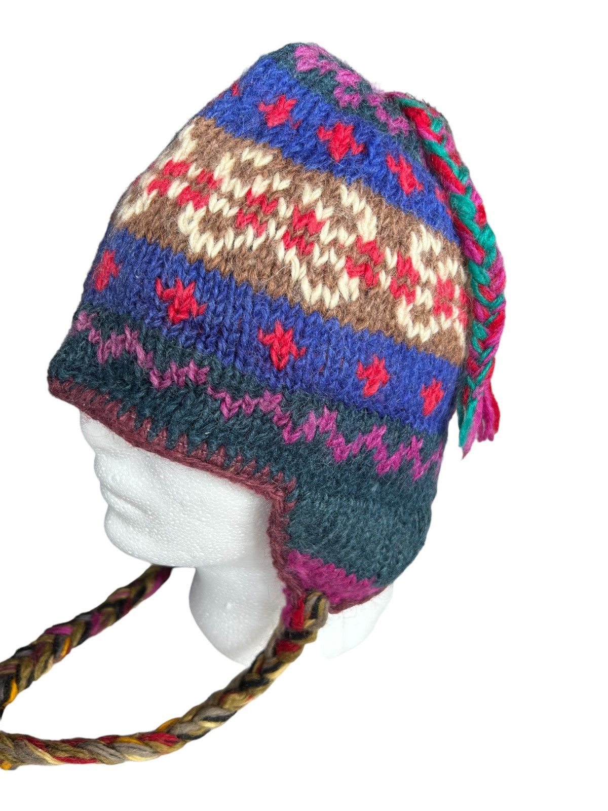 14th Addiction × Japanese Brand 🌈 Hippies Style Knitted Multicolour wool Beanie Hats⚡️💥 Size ONE SIZE - 4 Thumbnail