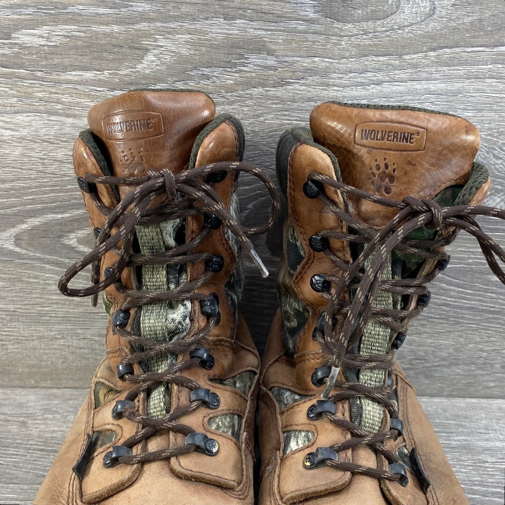 Vibram Wolverine Mens 9EW Brown Leather Camo Insulated Waterproof Boots Vibram Hunting Winter Hiking Size US 8 / EU 41 - 4 Thumbnail