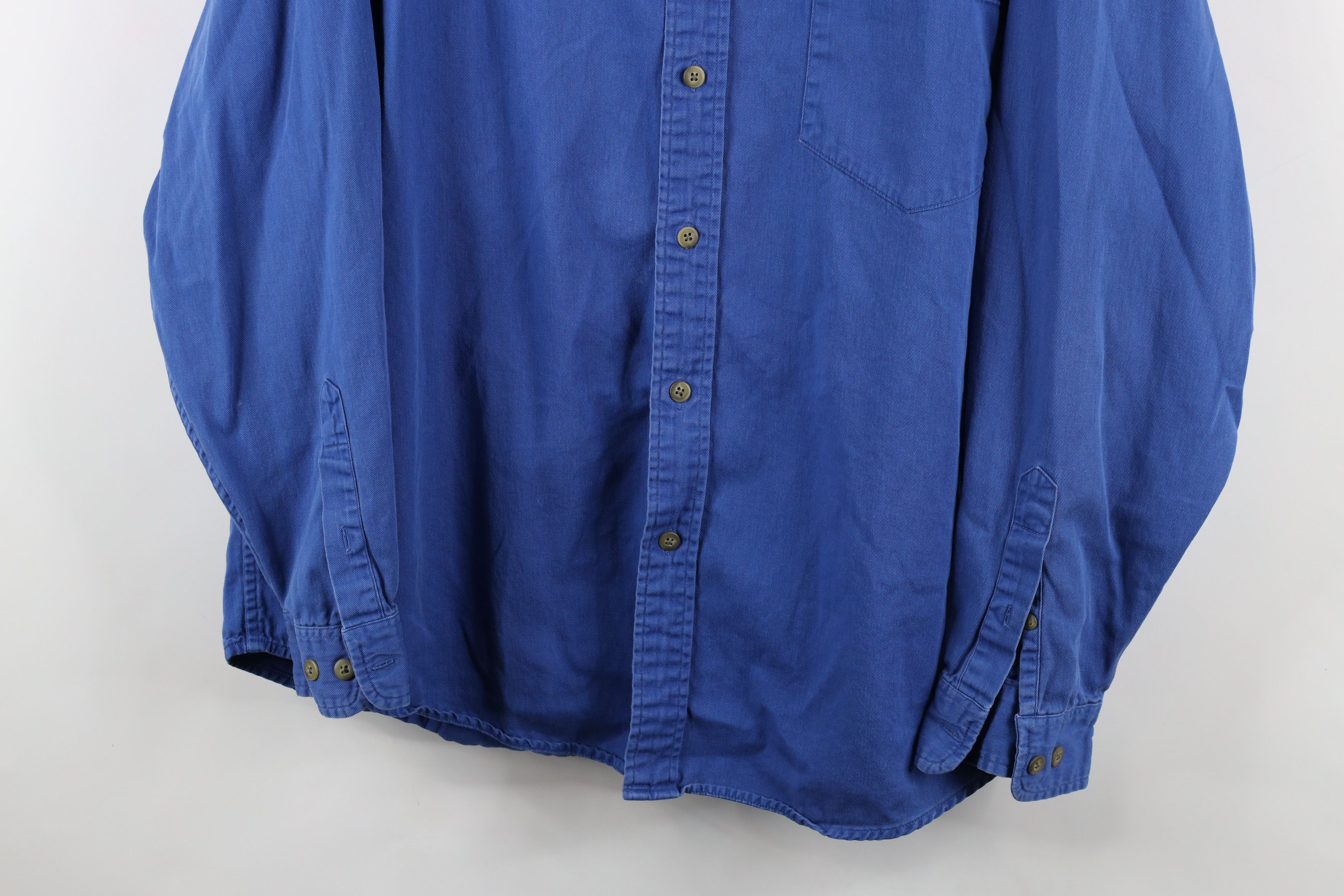 Eddie Bauer × Vintage Vintage 90s Eddie Bauer Cotton Oxford Button Down Shirt Blue Size US L / EU 52-54 / 3 - 3 Thumbnail