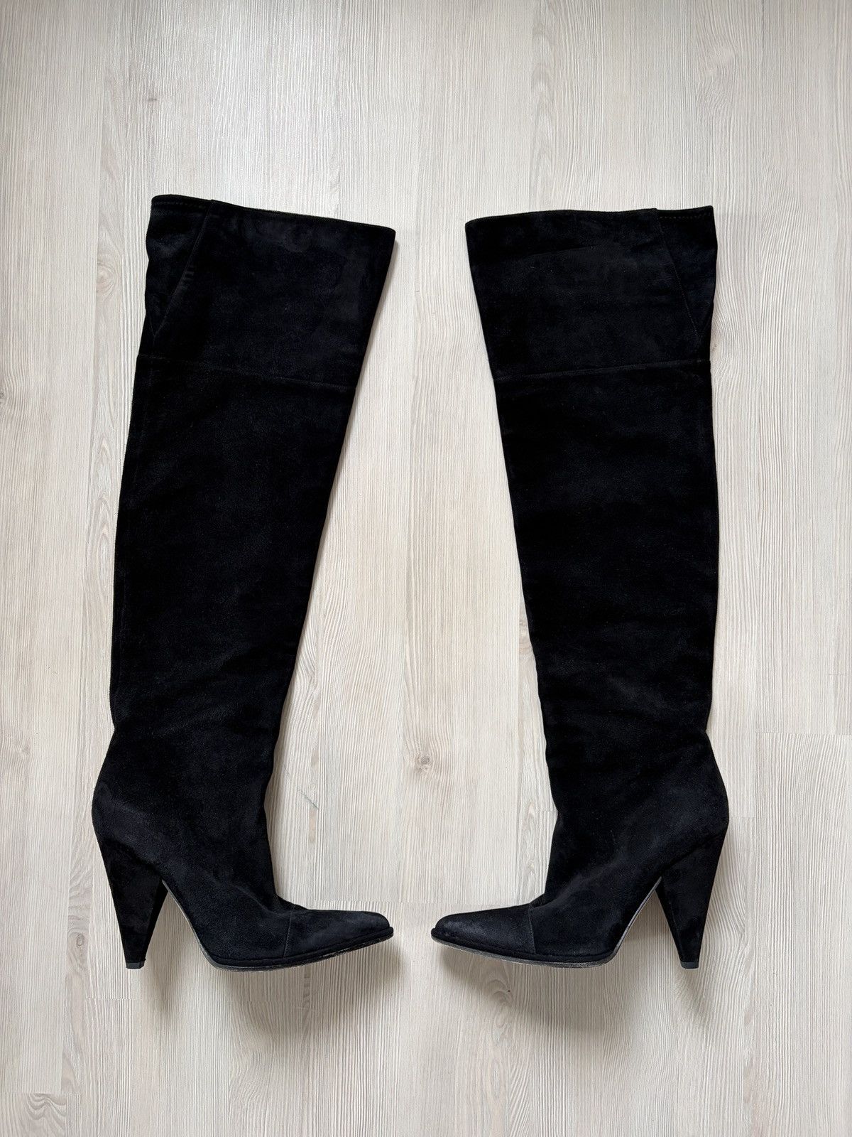 Sergio Rossi Sergio Rossi Knee High Boots Black Suede Size US 10 / IT 40 - 1 Thumbnail