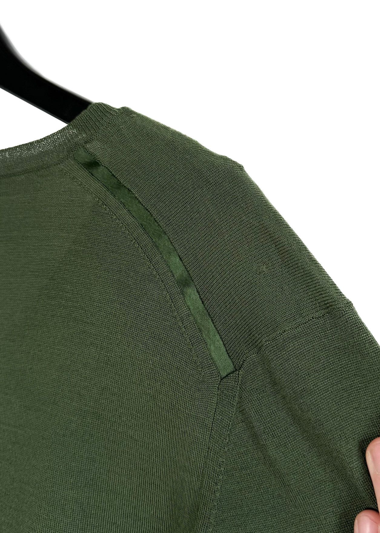 Yves Saint Laurent Yves Saint Laurent Green Wool V-neck Sweater Size US XL / EU 56 / 4 - 7 Thumbnail