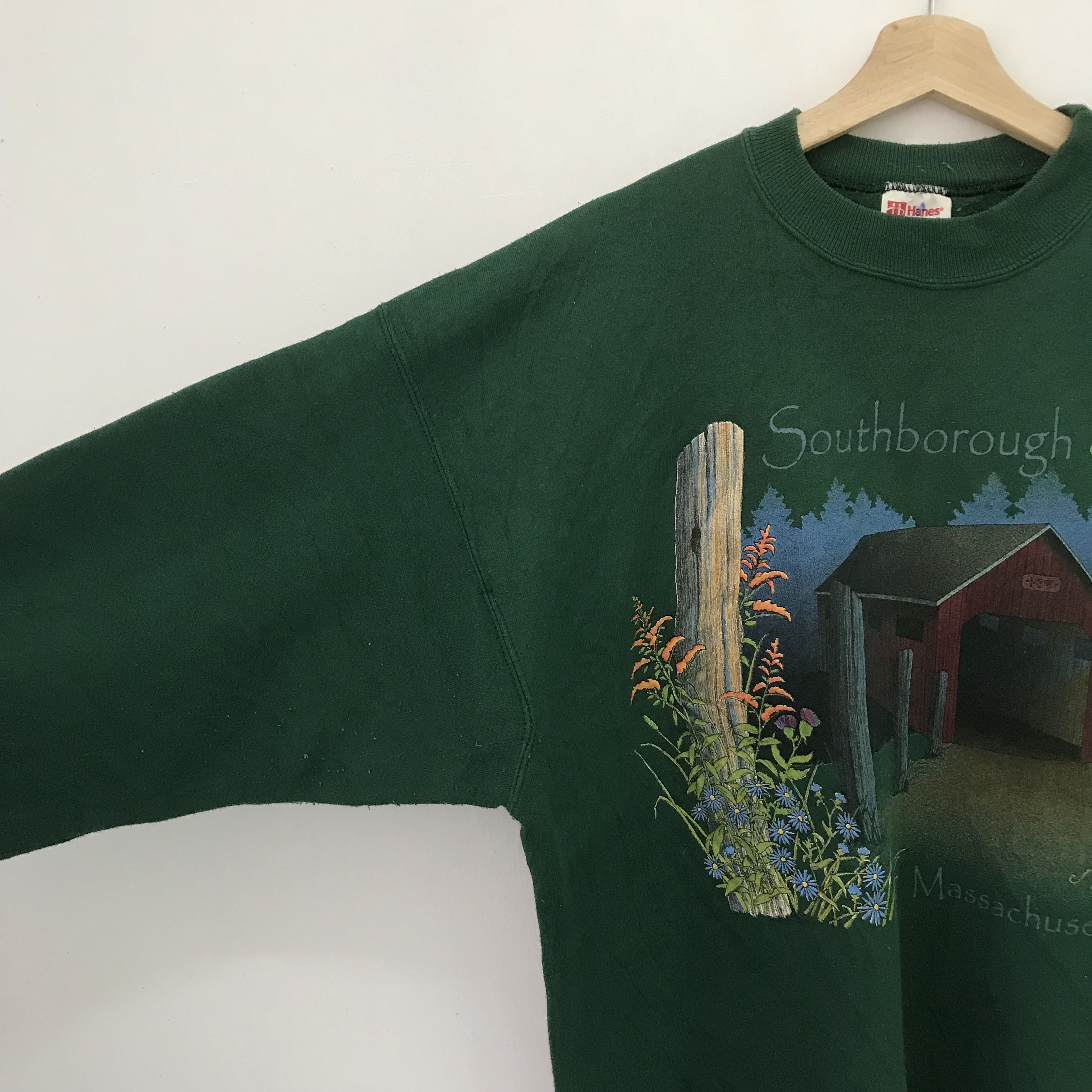 Hanes vintage hanes sweatshirt green - 616 Size US XL / EU 56 / 4 - 4 Thumbnail