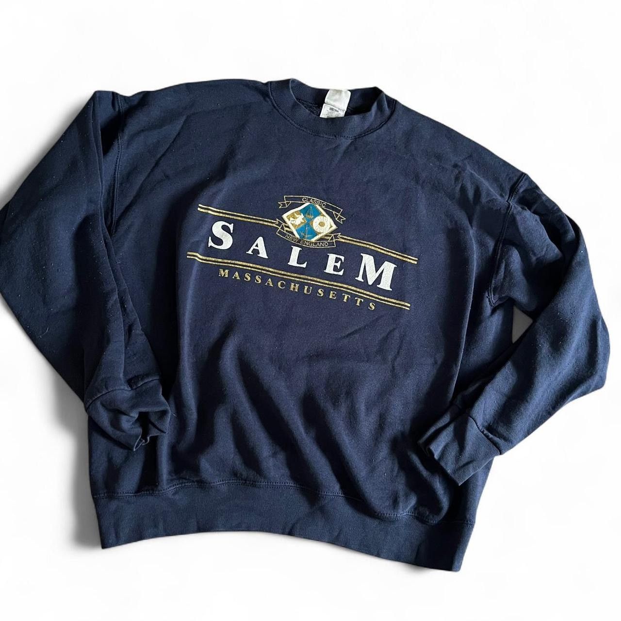 Vintage VINTAGE • 90s Salem Massachusetts new england navy crewneck Size L / US 10 / IT 46 - 1 Thumbnail
