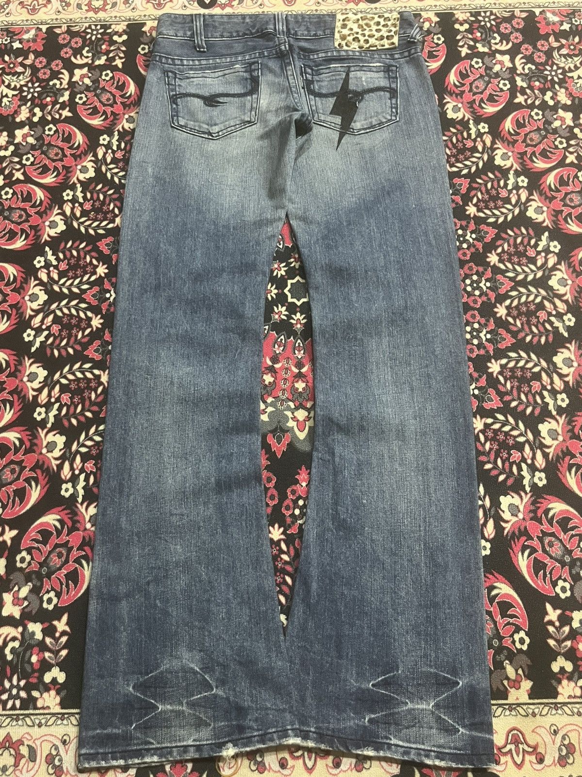 If Six Was Nine Japanese Brand Venus Fragment Design Studded Rip Flare Jeans Size 30" / US 8 / IT 44 - 2 Thumbnail