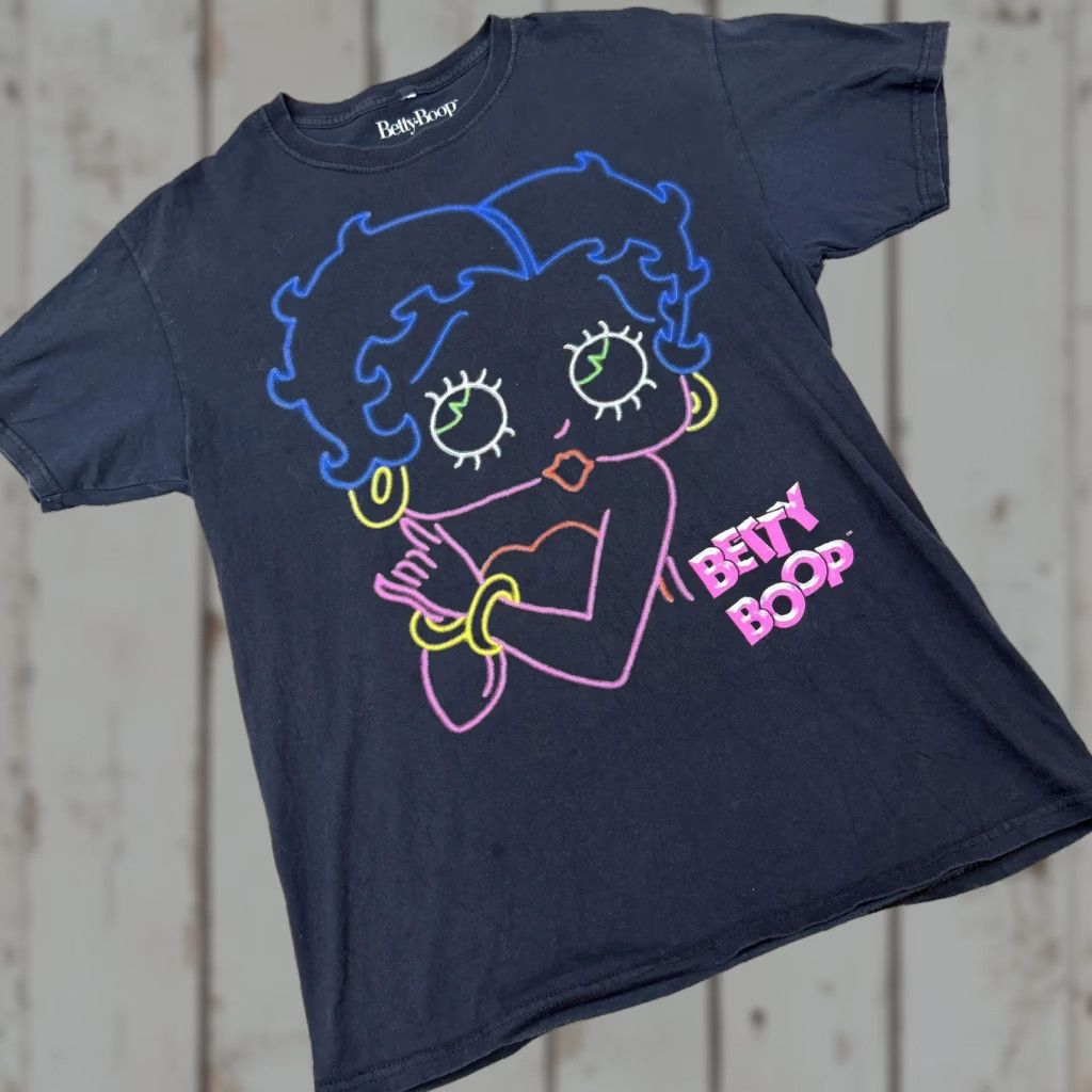 Doublet Betty Boop Shirt Mens Medium Black Neon Outline Double Sided Graphic Tee Size US M / EU 48-50 / 2 - 1 Thumbnail