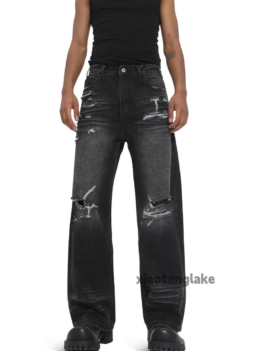 Jean ltx vintage washed faded ripped skate hiphop jeans Size US 32 / EU 48 - 1 Thumbnail