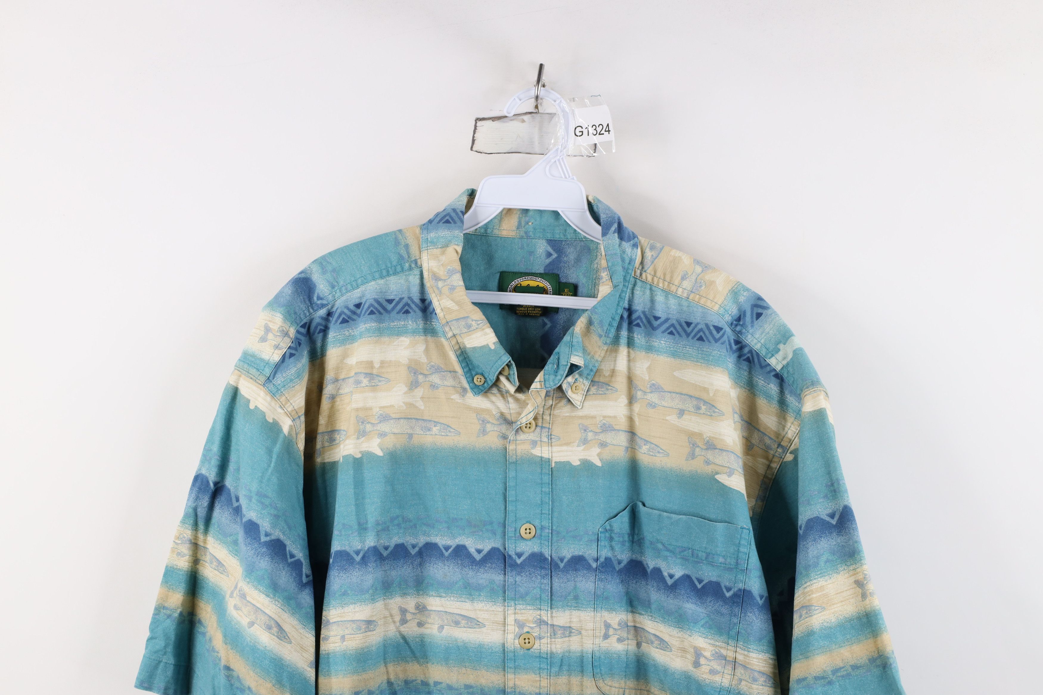 Cabelas Vintage Cabelas Southwestern Short Sleeve Button Down Shirt Size US XL / EU 56 / 4 - 2 Thumbnail