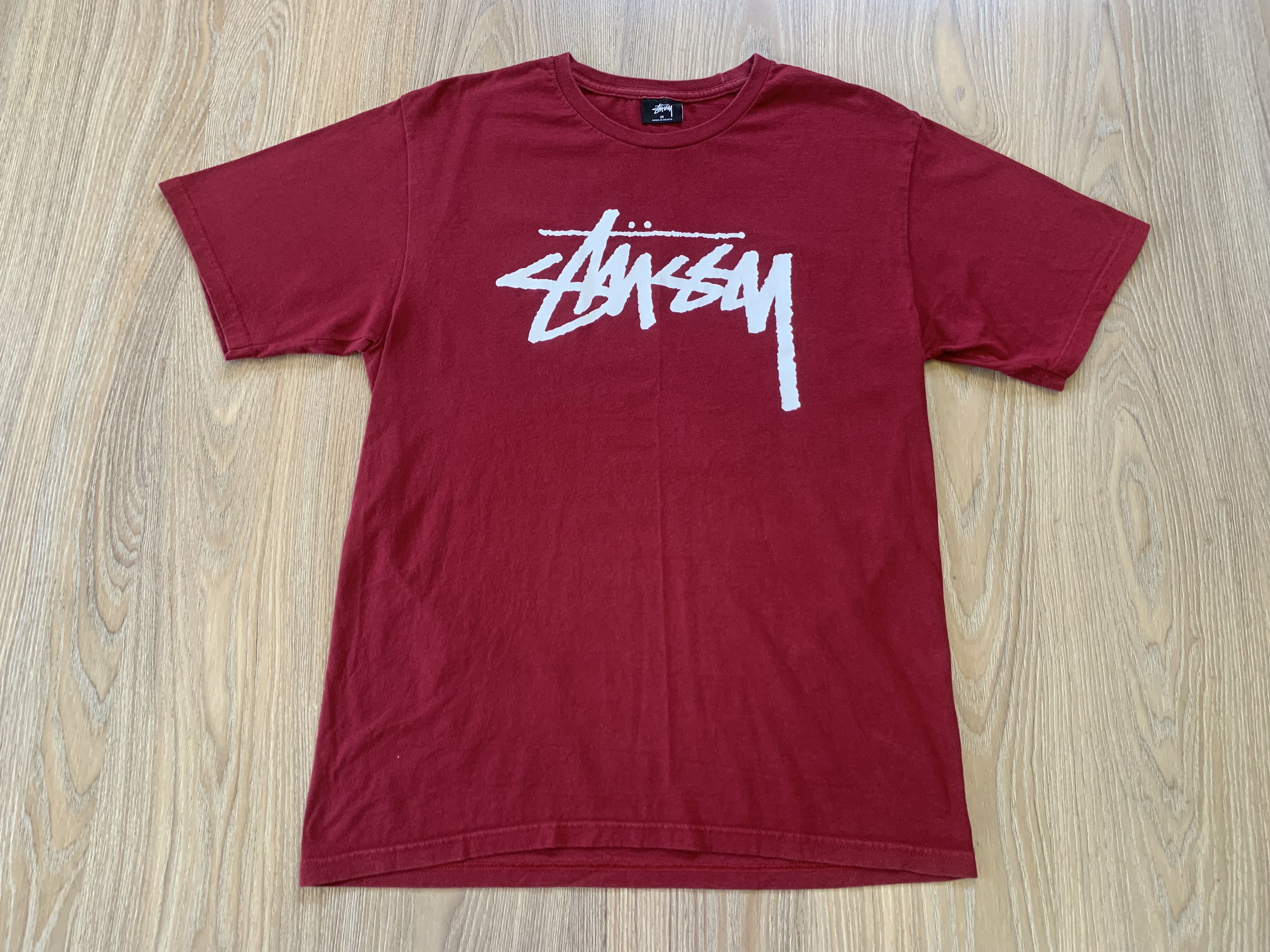 Stussy Mens Stussy Red Cotton Classic Logo Tee Size US M / EU 48-50 / 2 - 2 Thumbnail