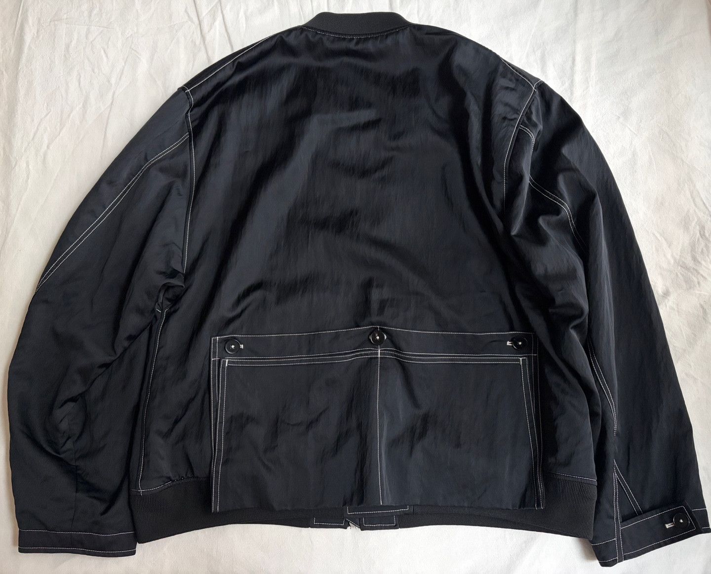 Jil Sander JIL SANDER BLACK Satin Patch Bomber jacket MA-1 Size US XL / EU 56 / 4 - 8 Thumbnail