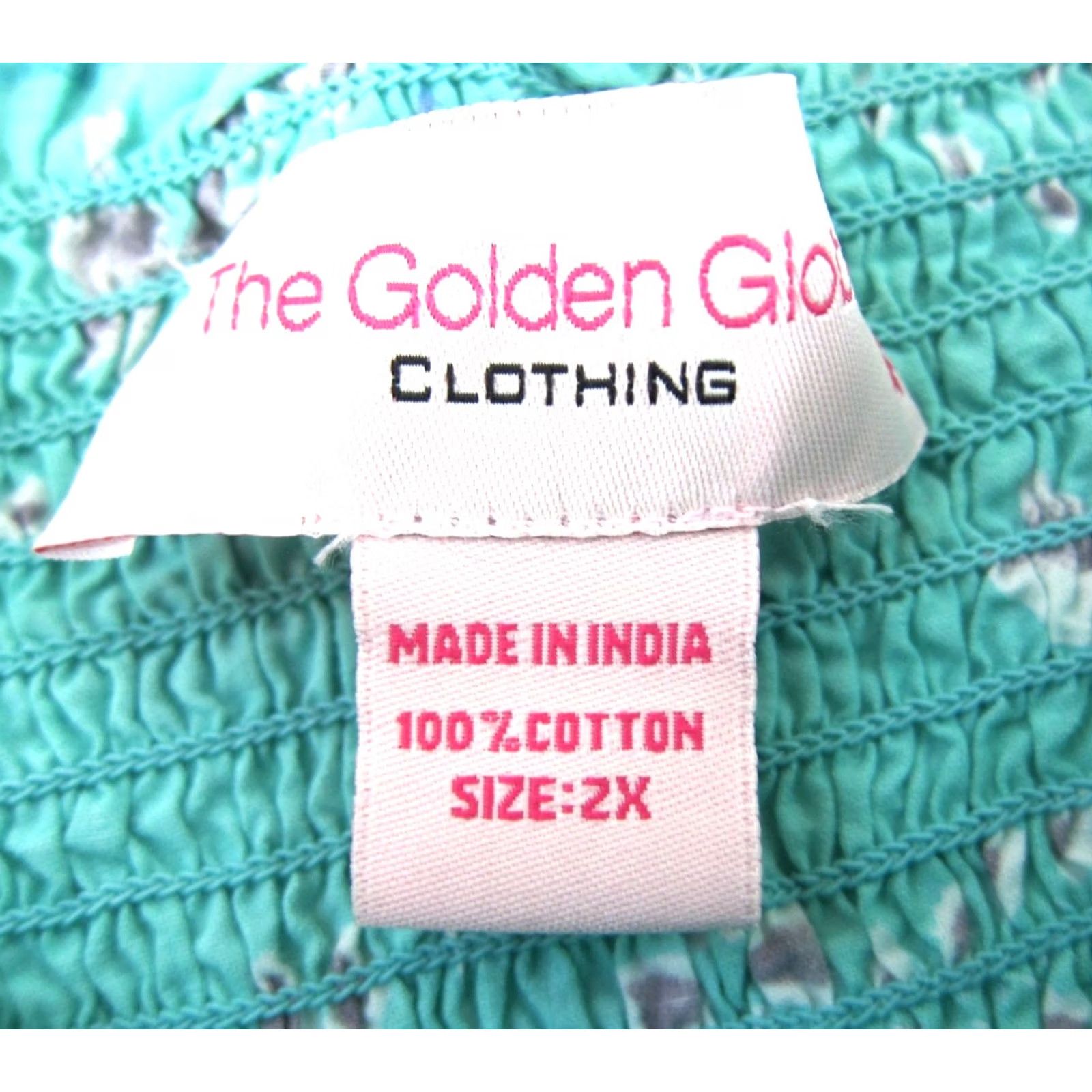 Globe The Golden Globe Clothing Maxi Teal 2X Dress Womens Bohemian Floral Cotton Long Sundress Size XXL / US 16-18 / IT 52-54 - 4 Thumbnail