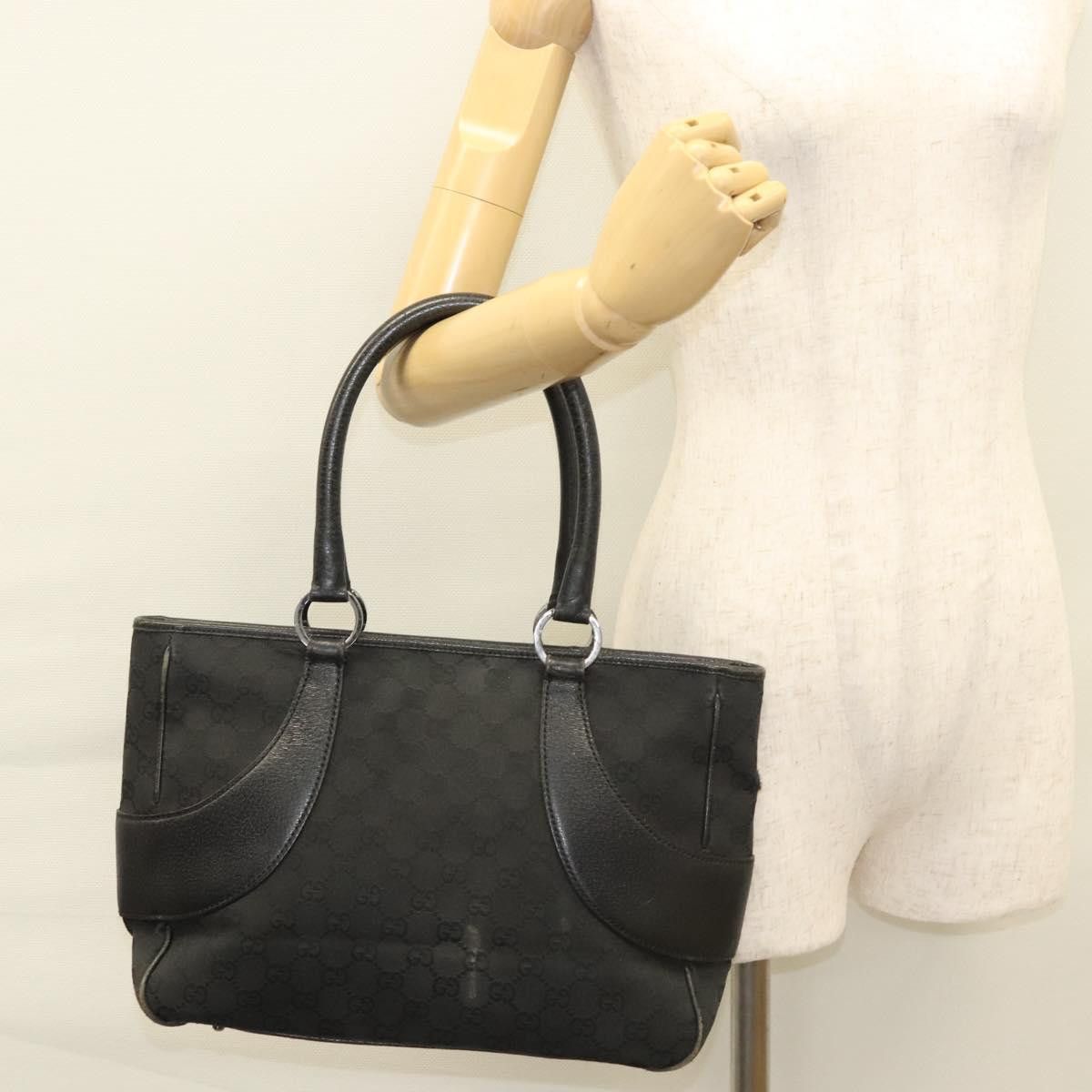 Gucci GUCCI GG Canvas Tote Bag Black Silver Size ONE SIZE - 22 Thumbnail