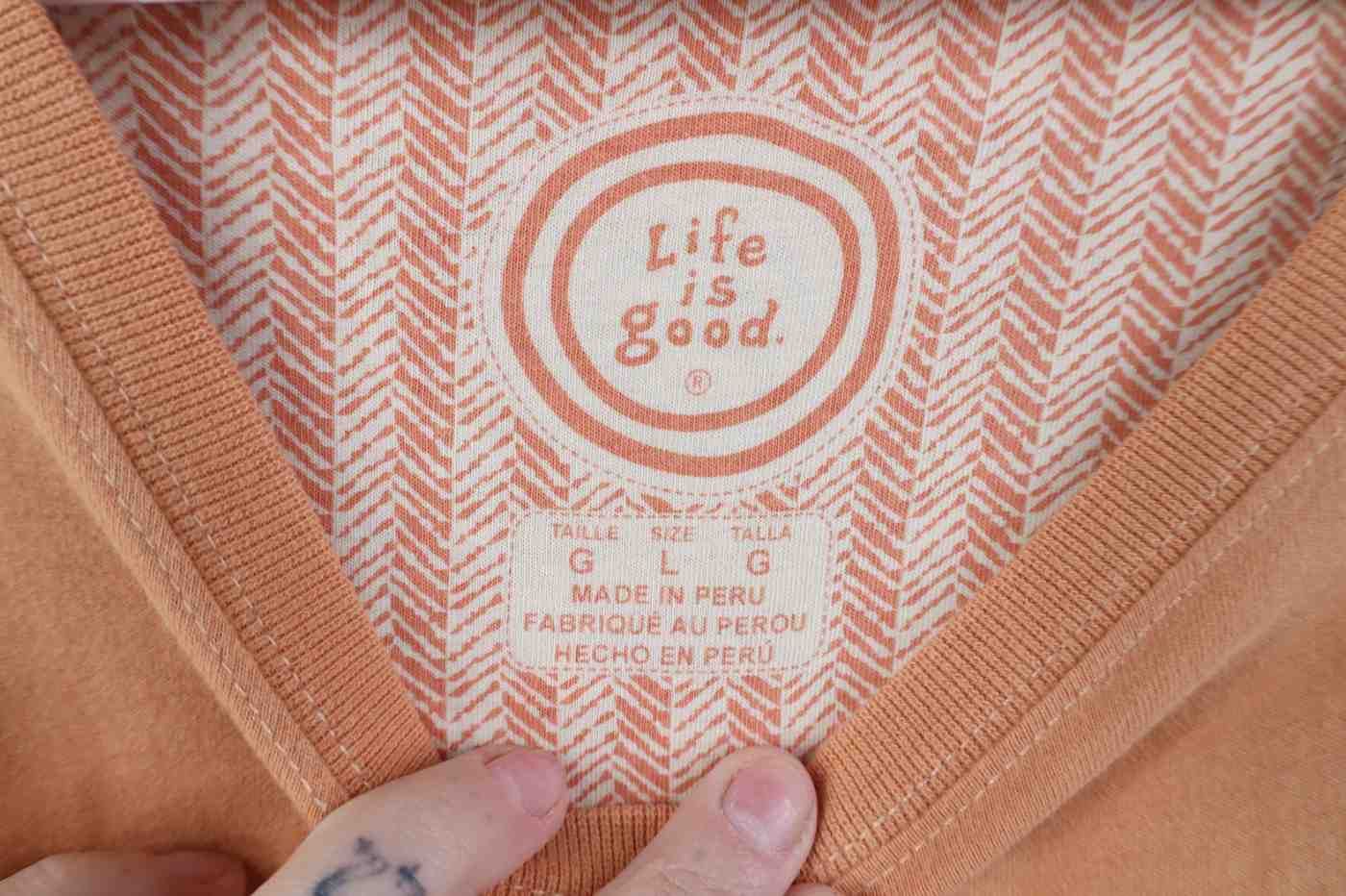 Life is Good Life Is Good Spell Out Short Sleeve T-Shirt Orange Cotton Size US L / EU 52-54 / 3 - 9 Thumbnail