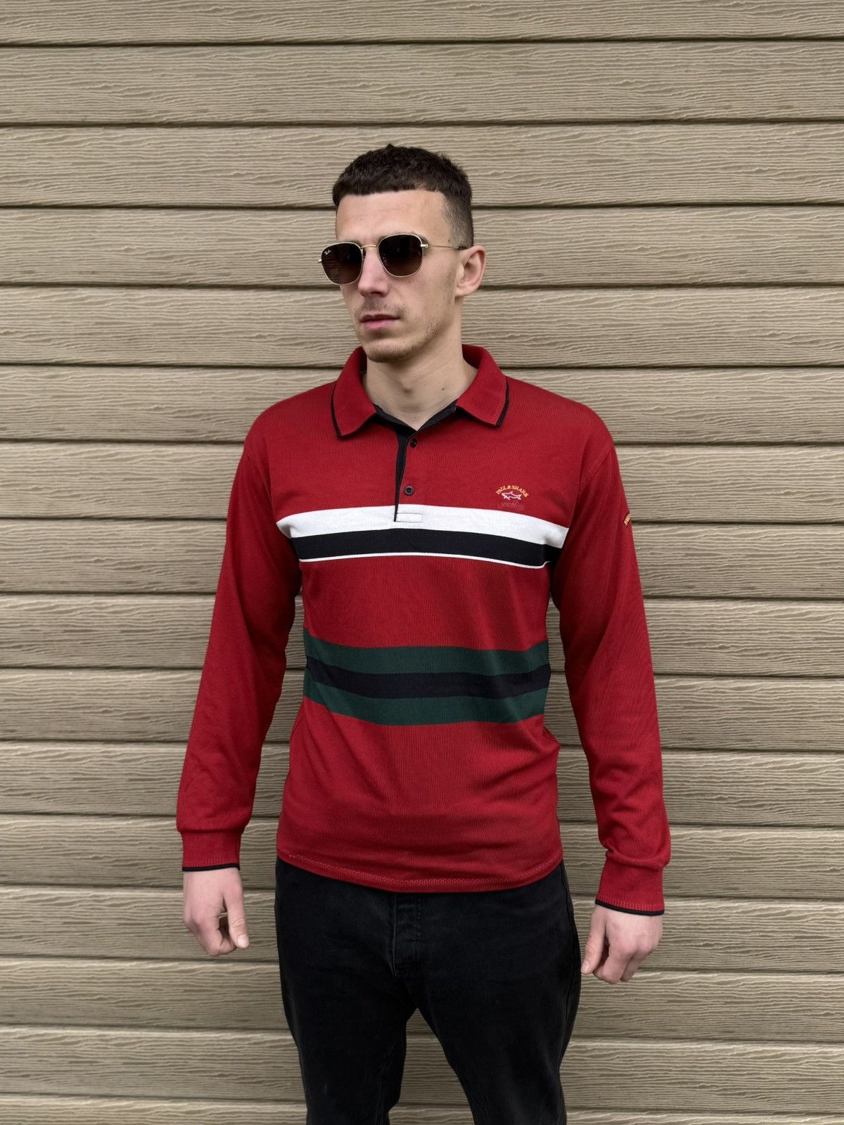 Paul & Shark Paul Shark Rugby Polo Shirt Red Striped Italy Long Sleeve M Size US M / EU 48-50 / 2 - 2 Thumbnail