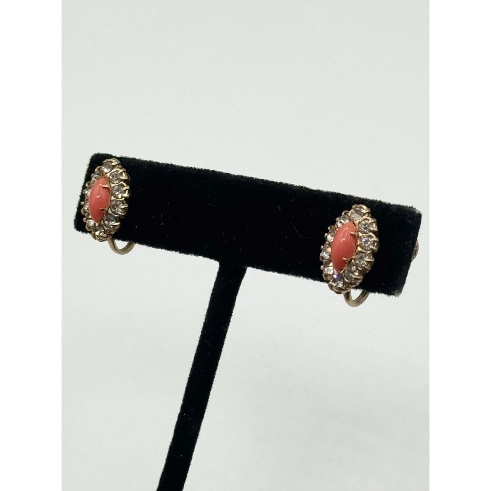 Other Vintage orange rhinestone screw back earrings Size ONE SIZE - 3 Thumbnail
