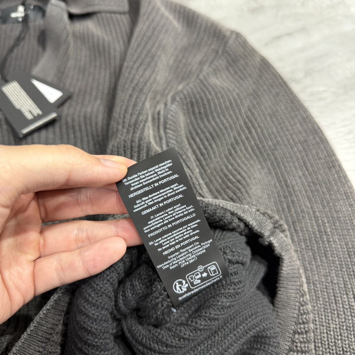 Represent Clo. Represent Ribbed Knit Oversized Polo - Washed Black Size US S / EU 44-46 / 1 - 4 Thumbnail