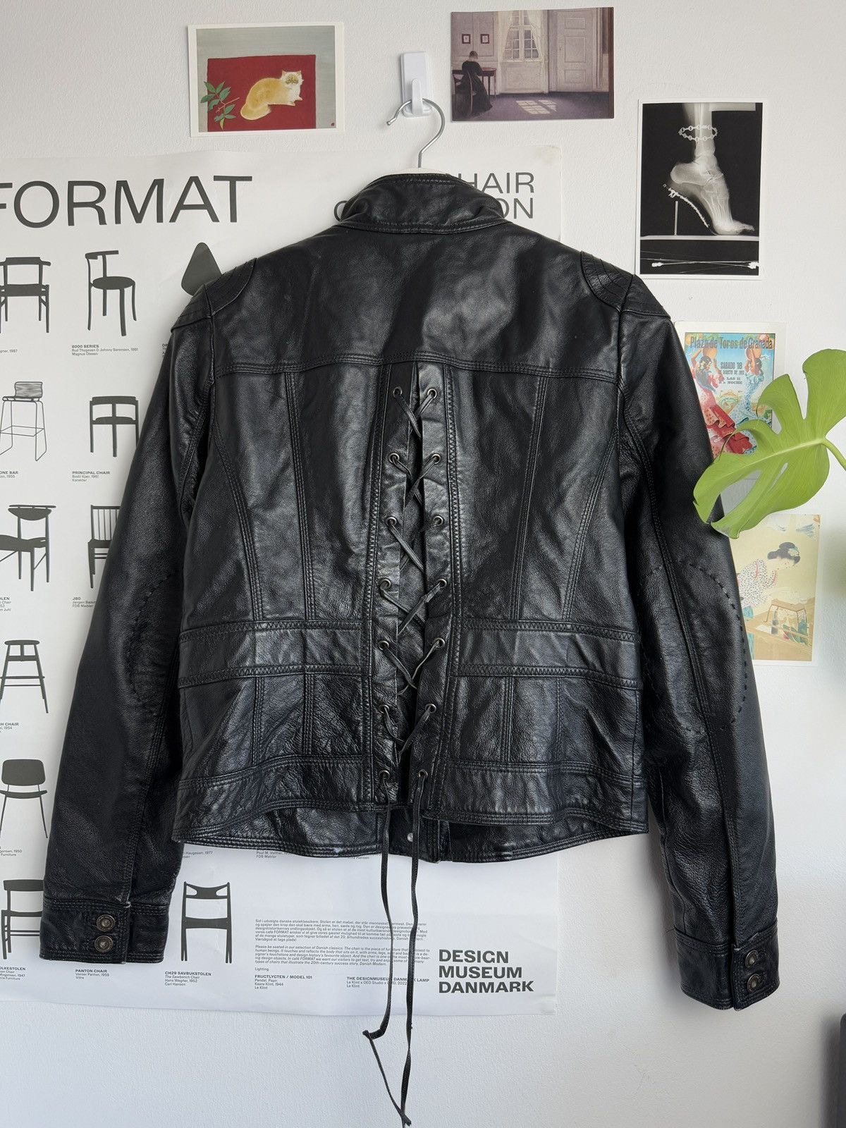 Other Vintage Black cropped moto biker leather jacket S archive 90s Size S / US 4 / IT 40 - 2 Thumbnail